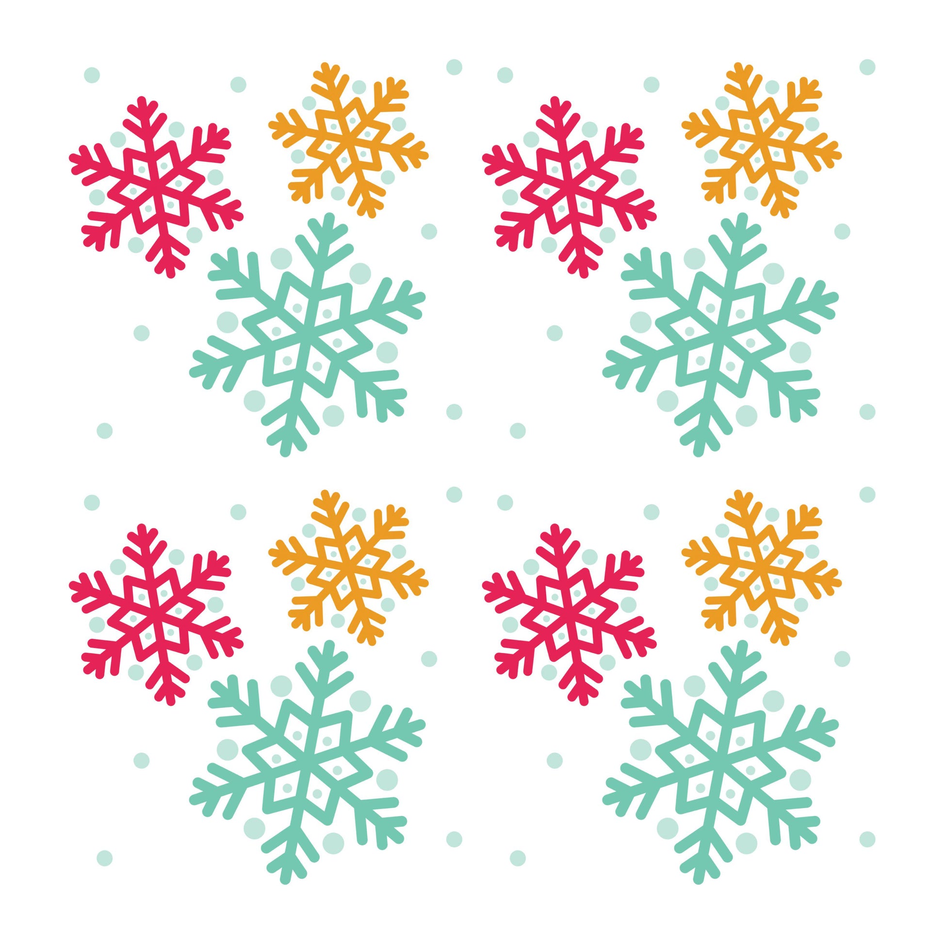 UV DTF Sticker print Colorful Snowflake Element sheet 8x8 decal #7474