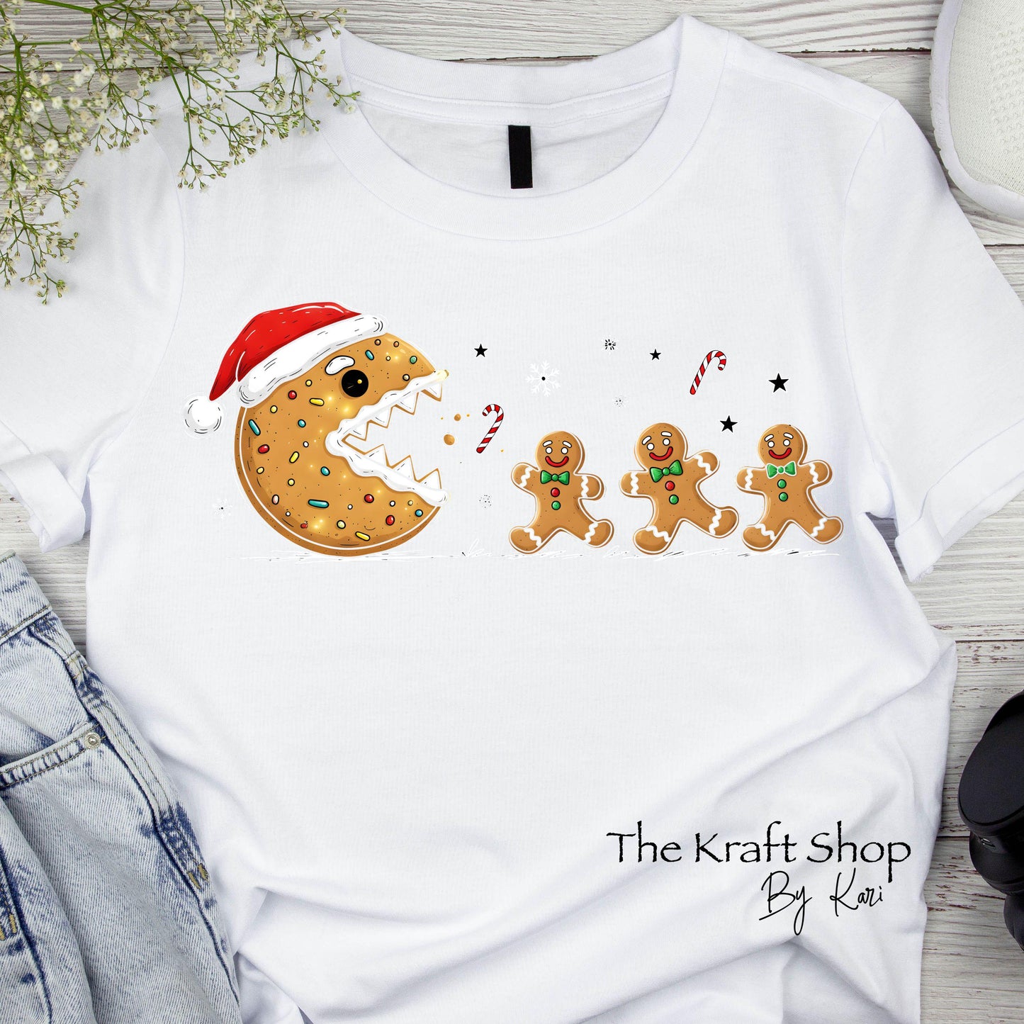 DTF ready to press transfer Christmas cookie P man shirt transfer, DTF Print #11576