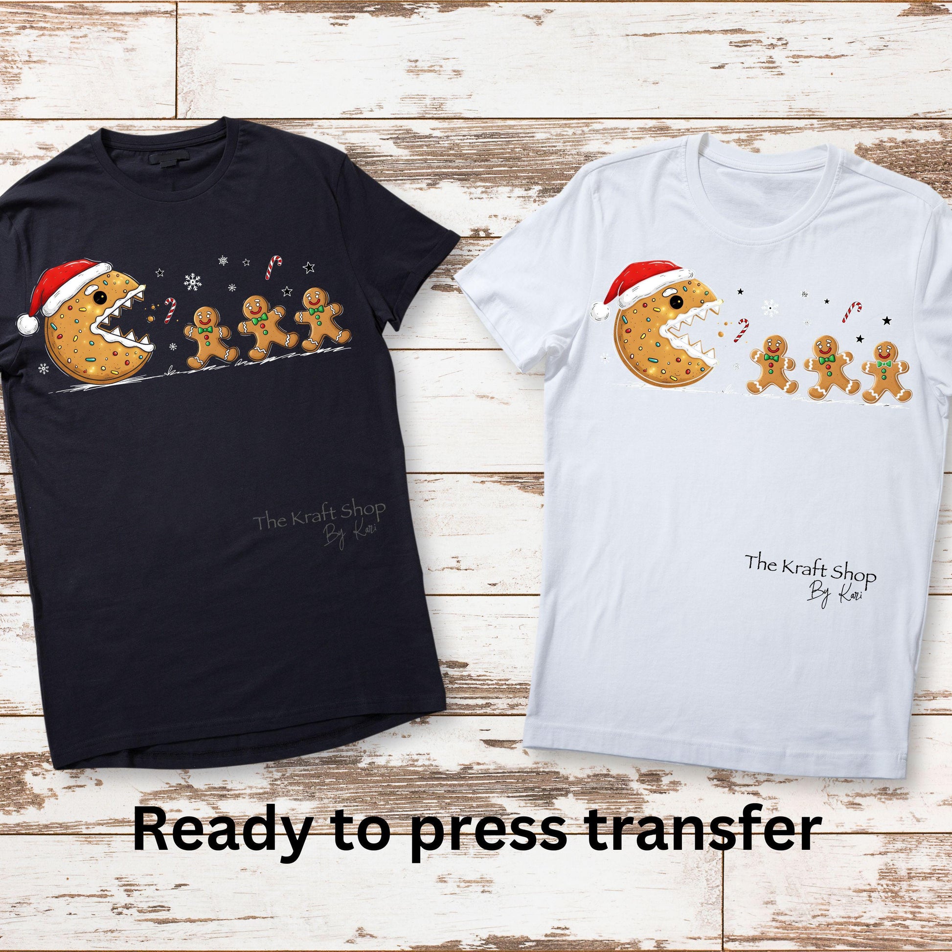 DTF ready to press transfer Christmas cookie P man shirt transfer, DTF Print #11576