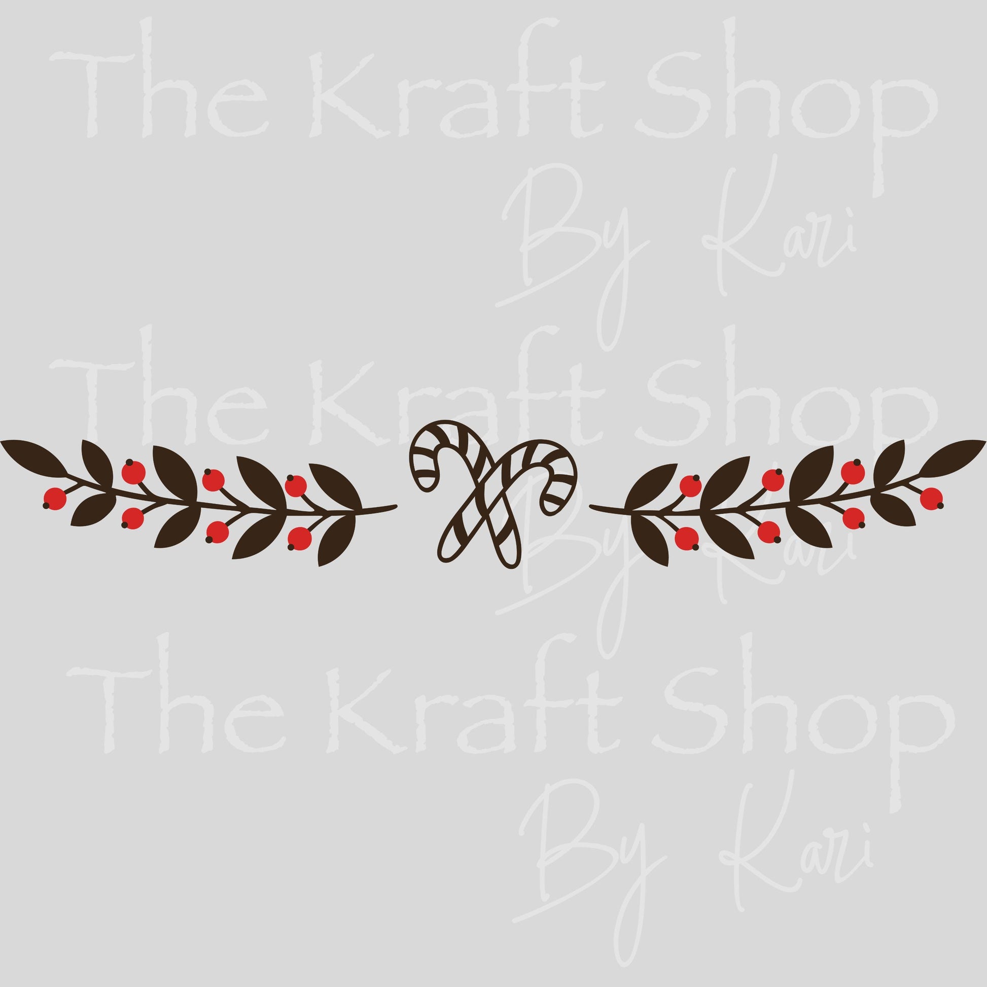 UV DTF Sticker print Candy Cane holly border Christmas decal, tumbler decal, permanent sticker. #7505