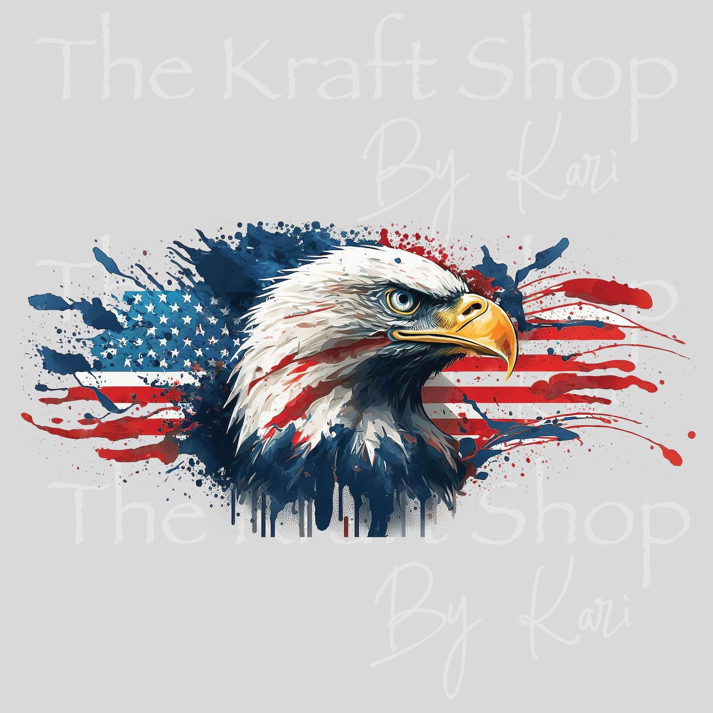 UV DTF Sticker print. Eagle Flag Patriotic Wrap decals tumbler decal. Glass can wrap. #5462