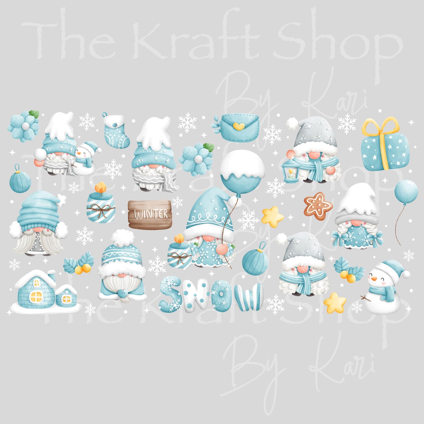 UV DTF Sticker print. Christmas Farmhouse Gnomes Wrap decals tumbler decal. Glass can wrap. #5465