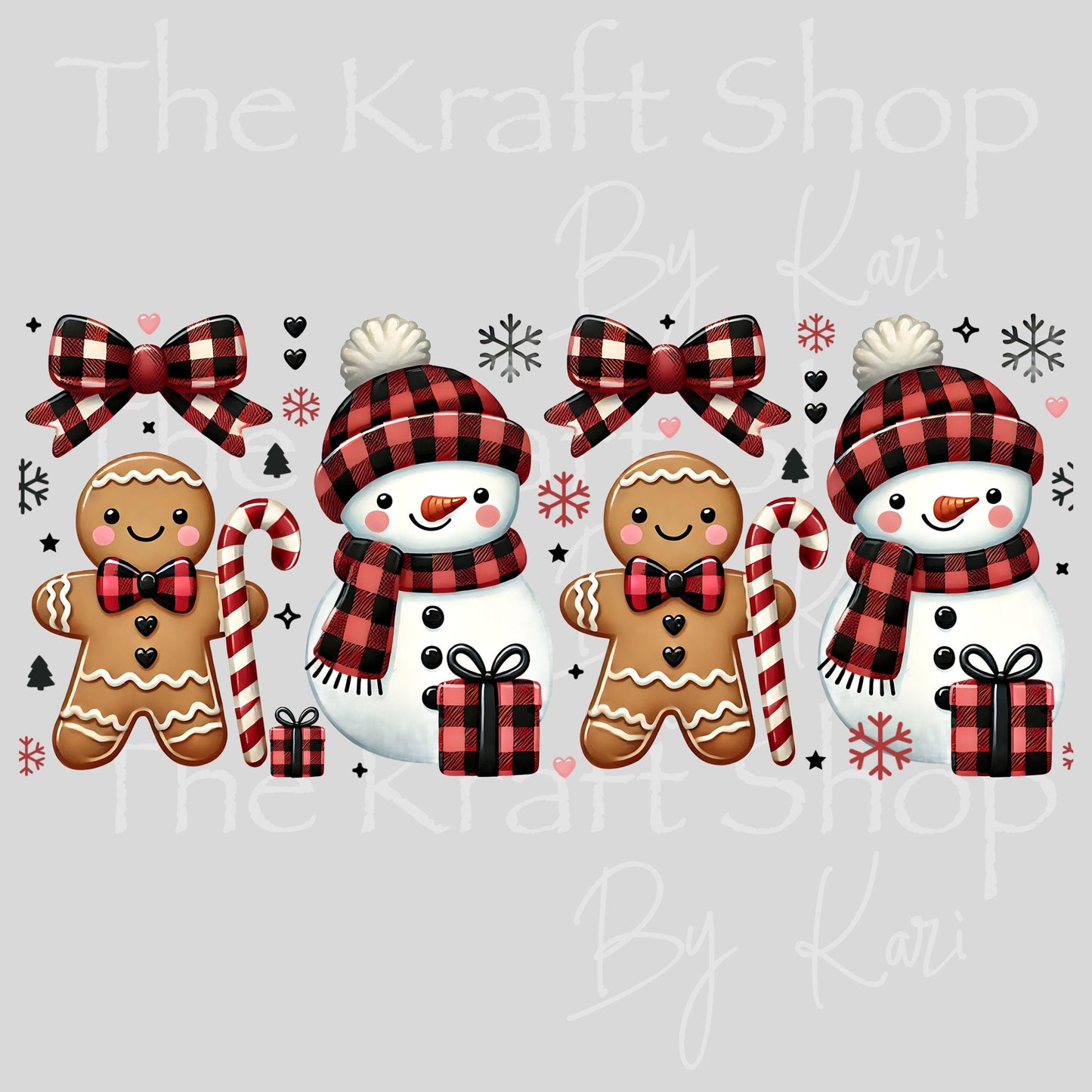 UV DTF Sticker print. Christmas snowman gingerbread Wrap decals tumbler decal. Glass can wrap. #5466