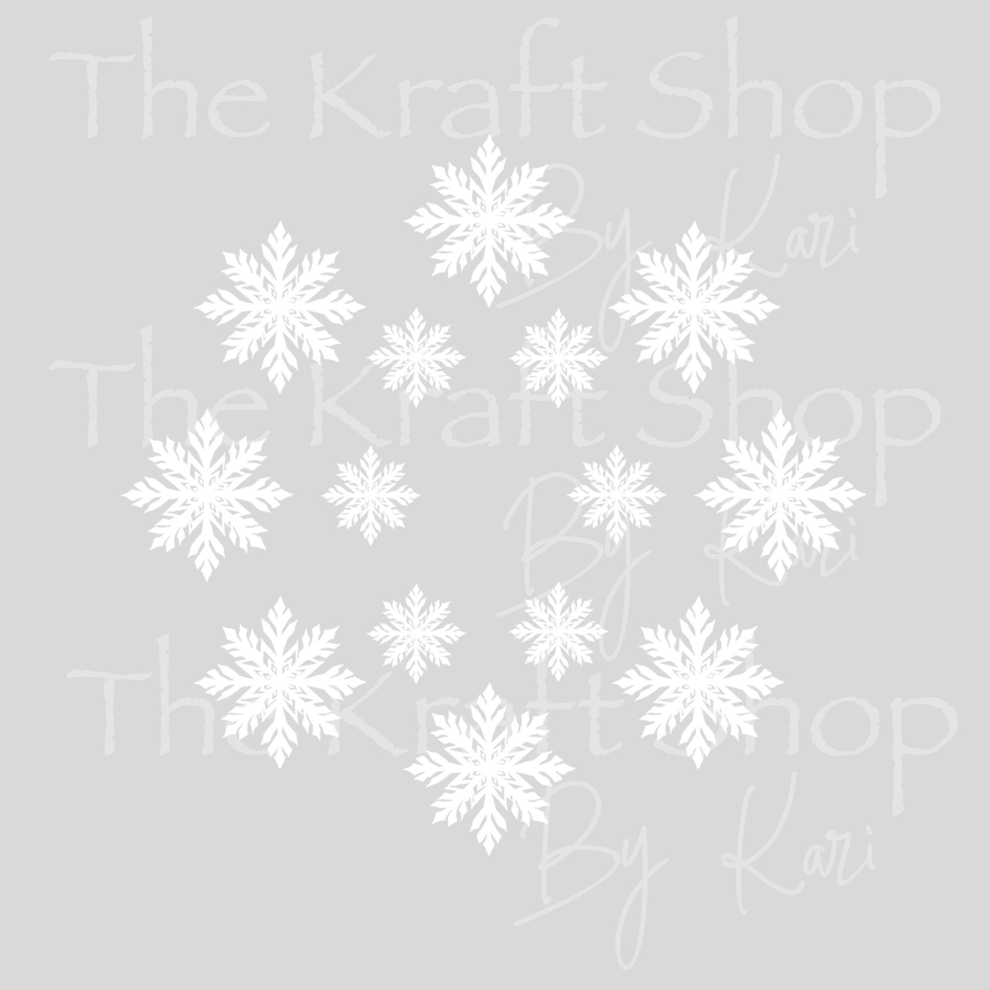 UV DTF Sticker print. White snowflakes top decal for 24 oz or 40 oz tumbler, tumbler decal, permanent sticker. #10352