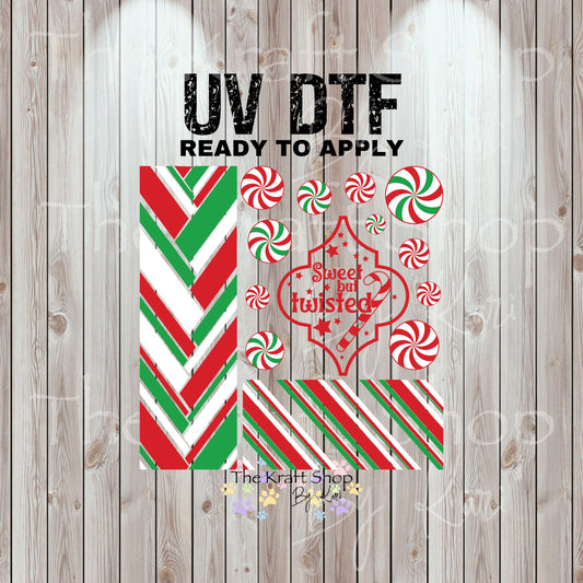 UV DTF Sticker print Sweet but twisted mixed media Christmas bundle of decals Element sheet 10x10 decal #7483