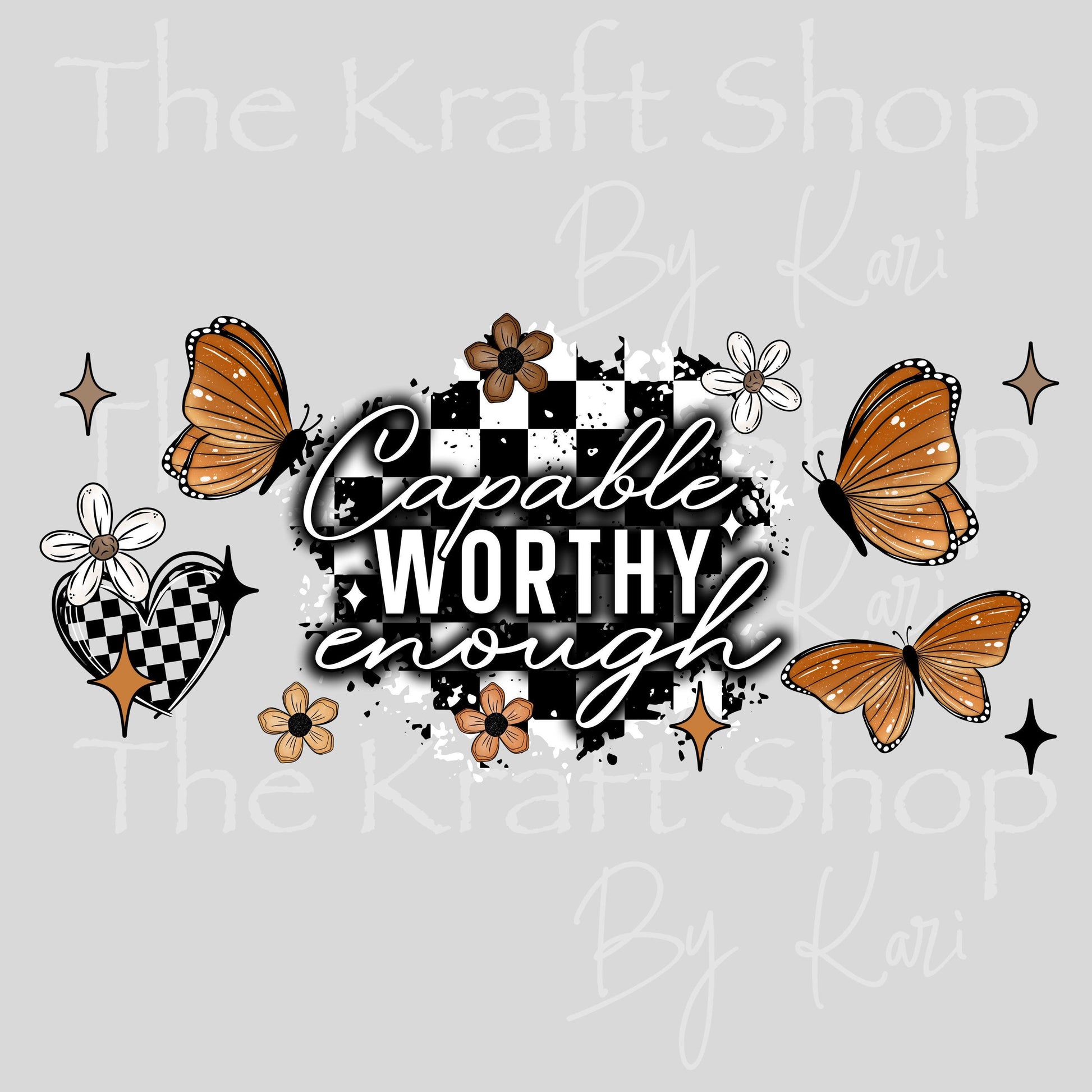 UV DTF Sticker print. Capable worthy enough inspirational Wrap decals tumbler decal. Glass can wrap. #5476