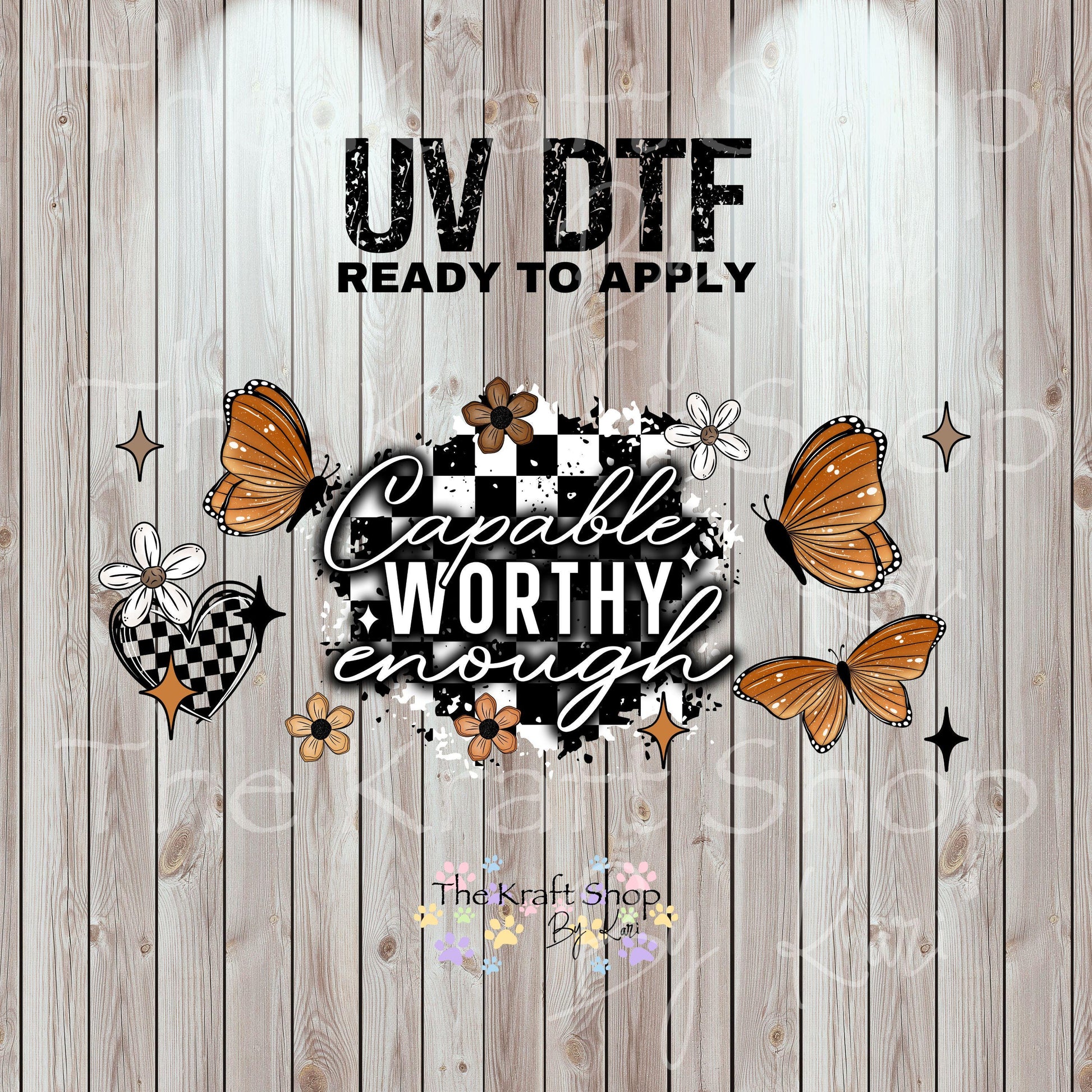 UV DTF Sticker print. Capable worthy enough inspirational Wrap decals tumbler decal. Glass can wrap. #5476