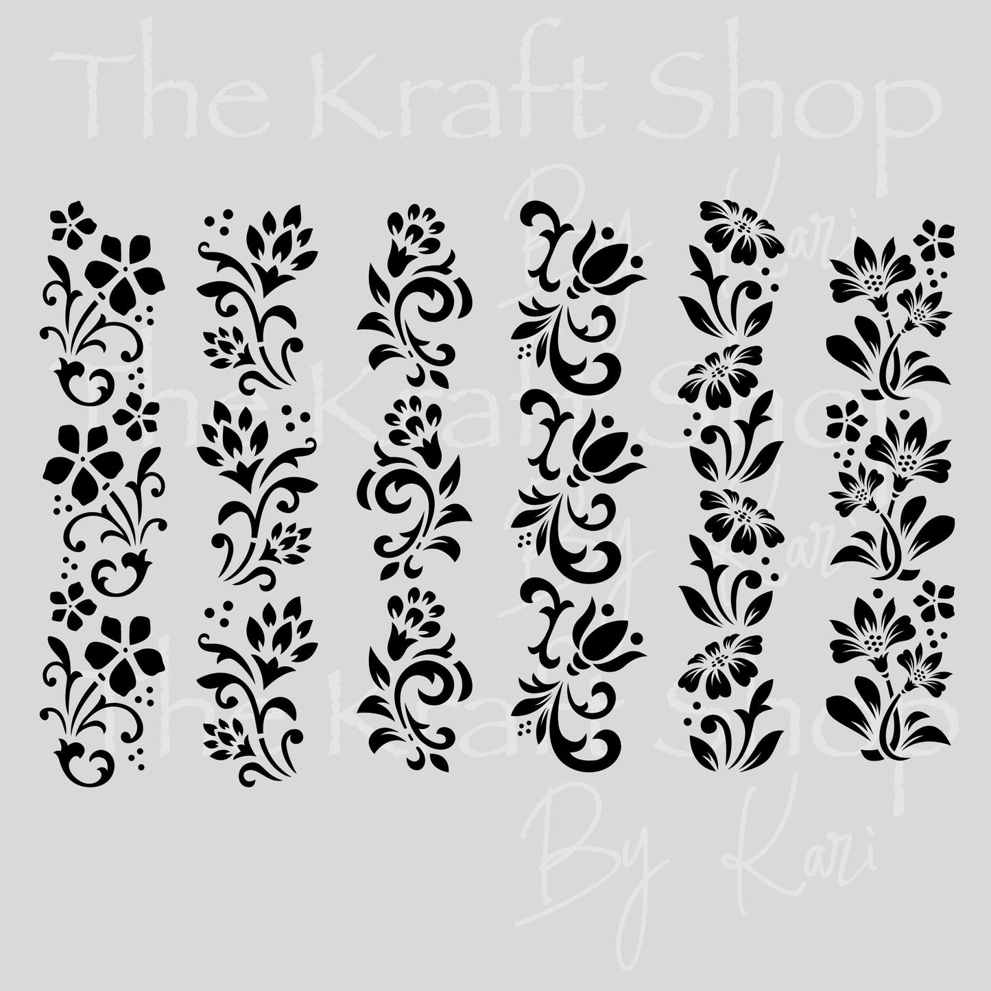 UV DTF Sticker print Floral Strips of Tooled Leather Variety pack of mixed media bundle of decals Element sheet 10x10 decal #10356