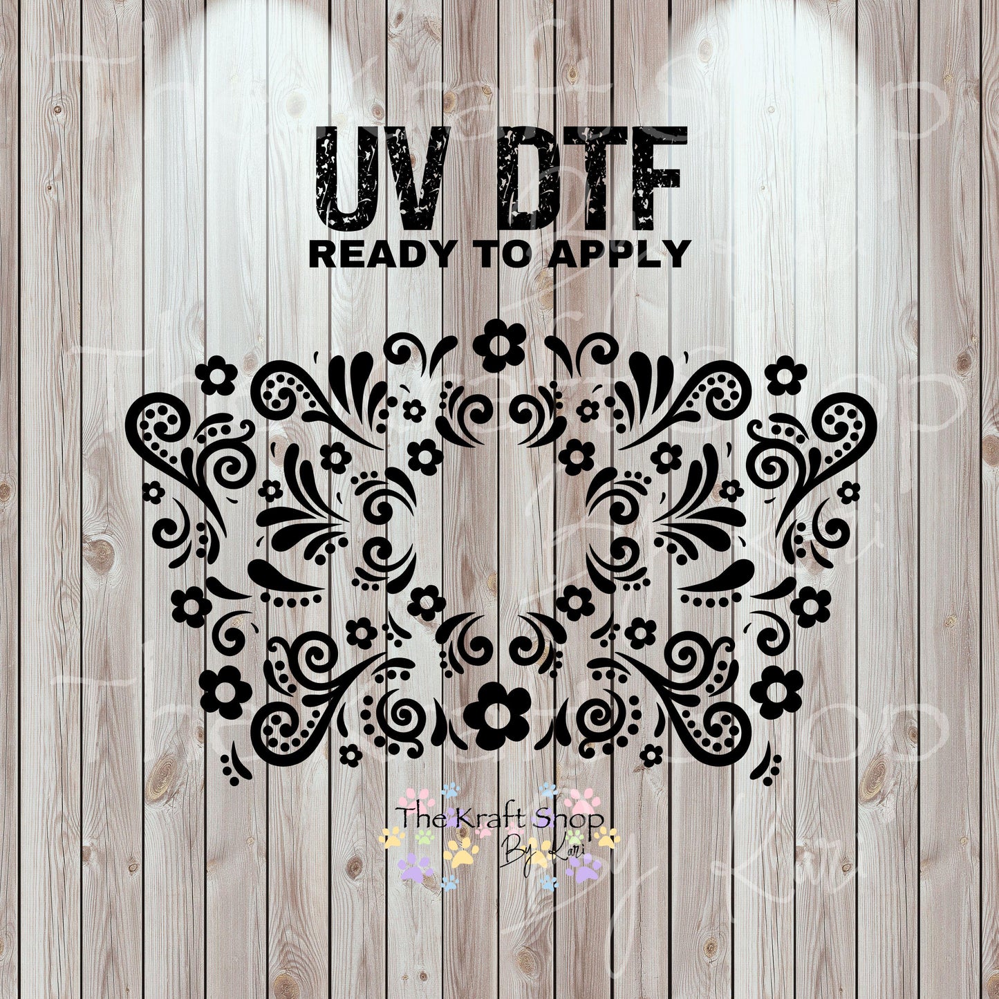 UV DTF Sticker print. Flourish 24 oz tapered wrap or element sheet of decals for acrylic tumblers #5477
