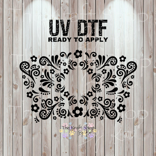 UV DTF Sticker print. Flourish 24 oz tapered wrap or element sheet of decals for acrylic tumblers #5477