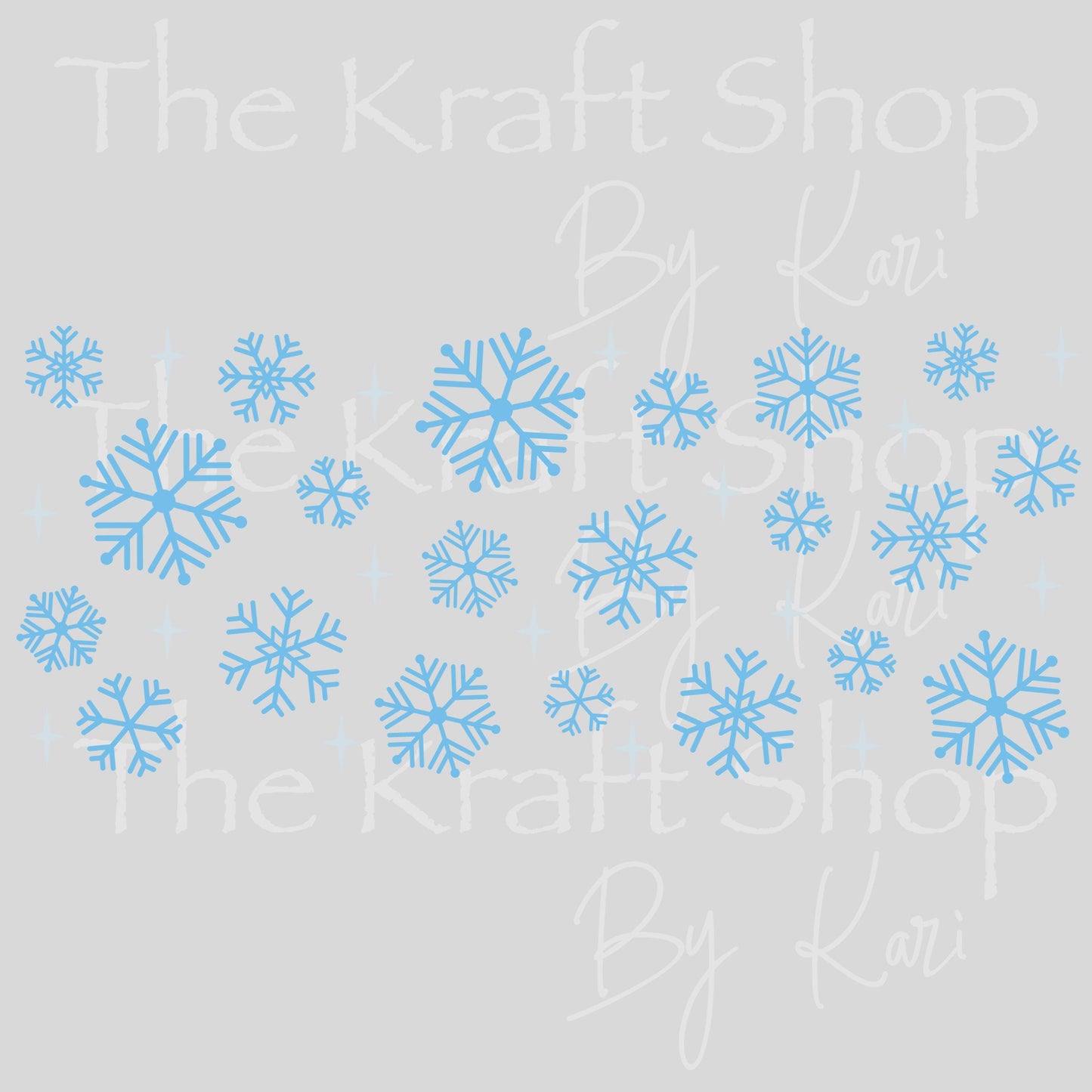UV DTF Sticker print. Blue Snowflakes Wrap Christmas decals tumbler decal. Glass can wrap. #5479