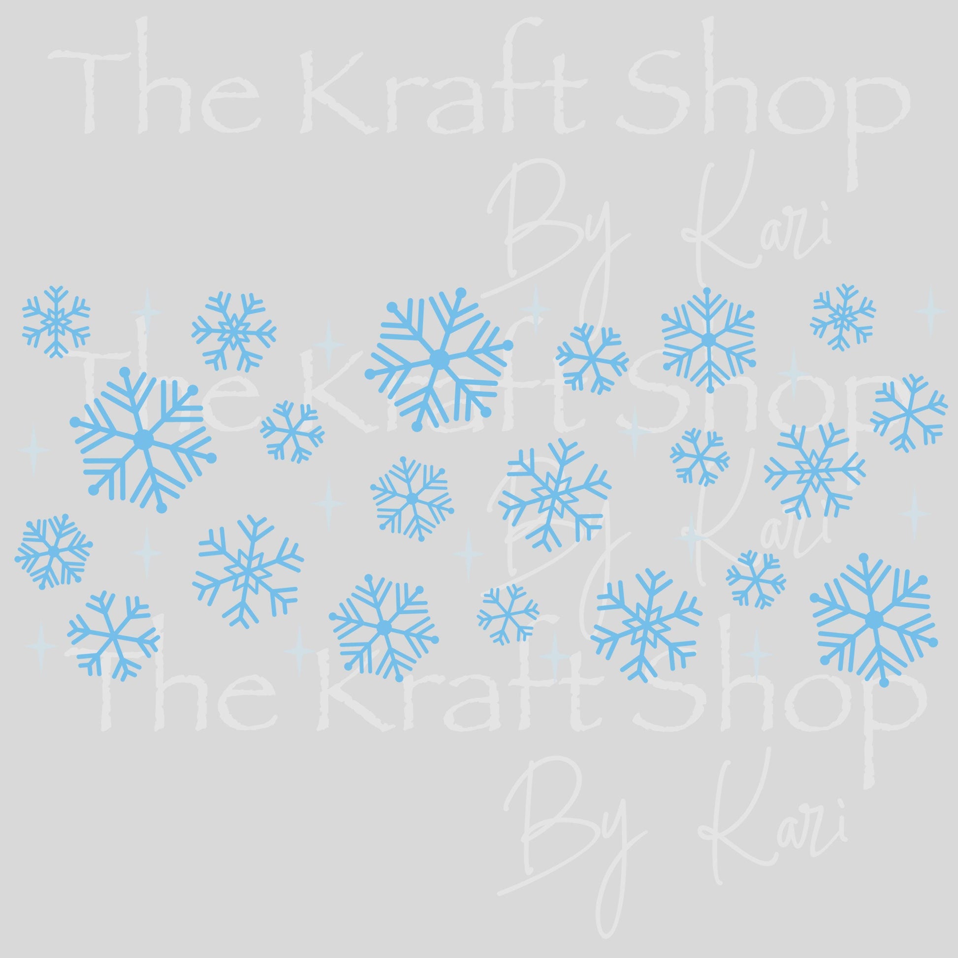 UV DTF Sticker print. Blue Snowflakes Wrap Christmas decals tumbler decal. Glass can wrap. #5479