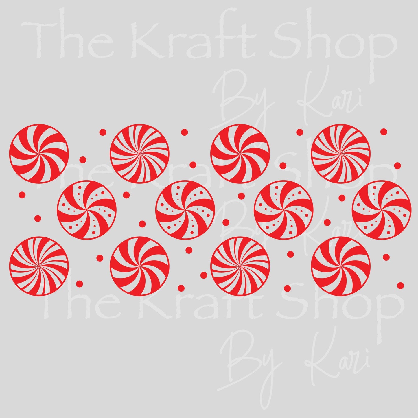 UV DTF Sticker print. Red Mint pinwheel Wrap Christmas decals tumbler decal. Glass can wrap. #5480