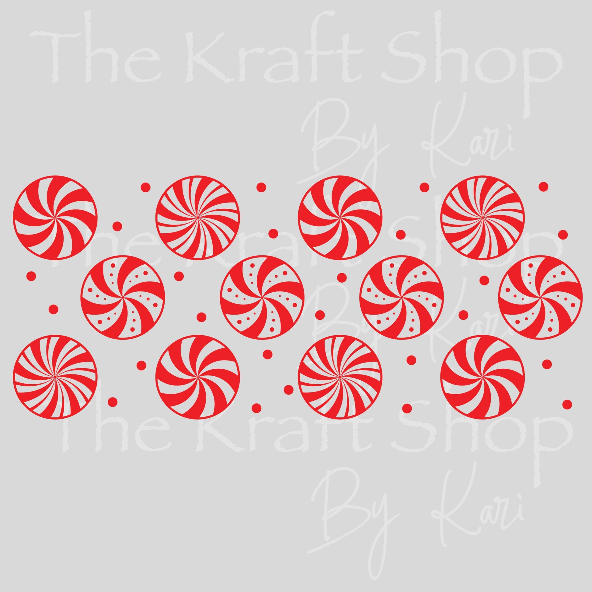 UV DTF Sticker print. Red Mint pinwheel Wrap Christmas decals tumbler decal. Glass can wrap. #5480