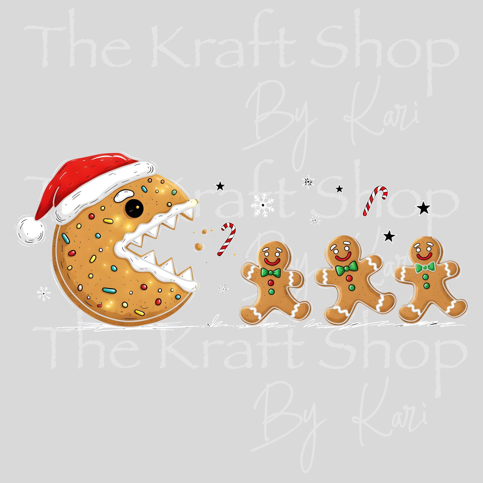 UV DTF Sticker print Christmas cookie P man Christmas decal #7527