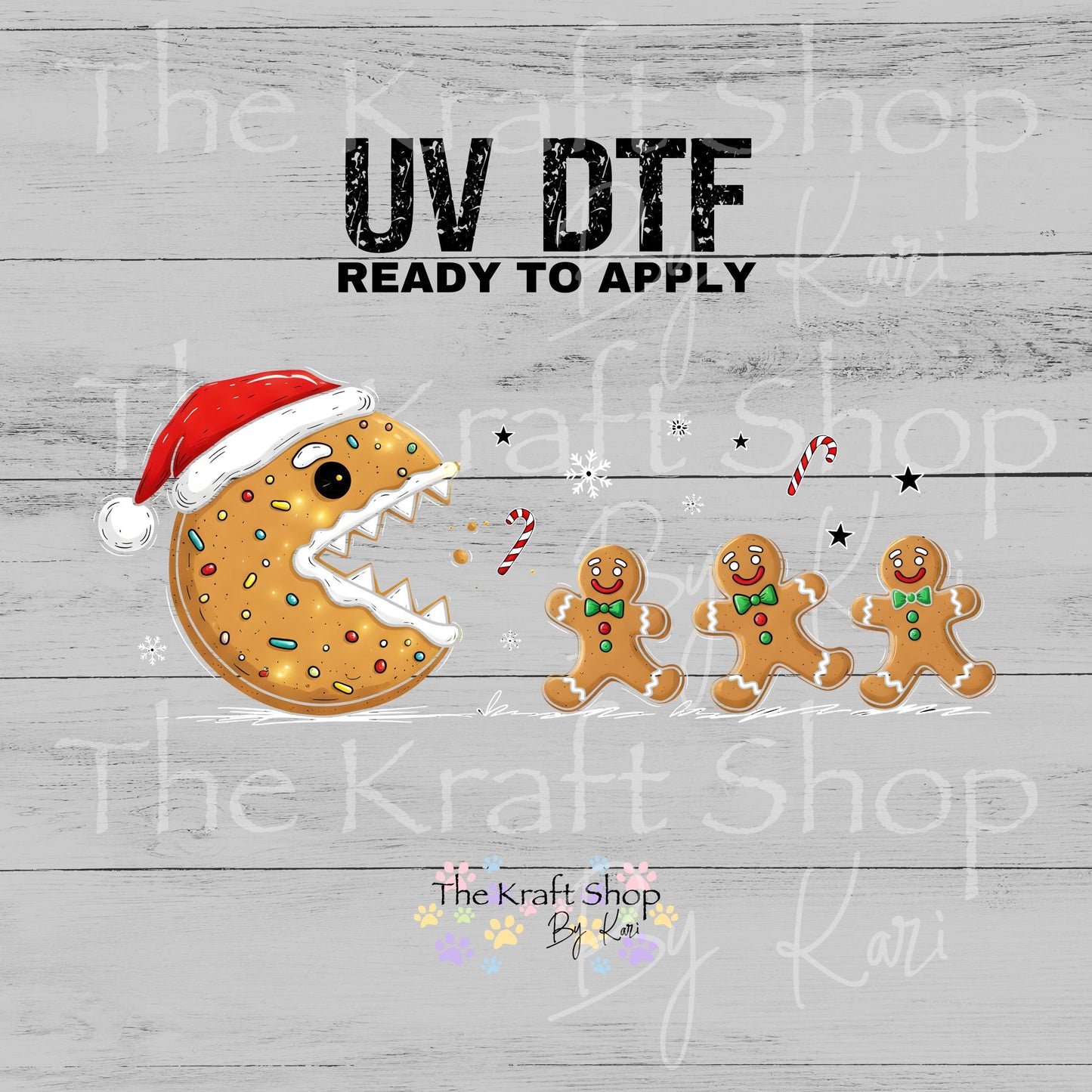 UV DTF Sticker print Christmas cookie P man Christmas decal #7527