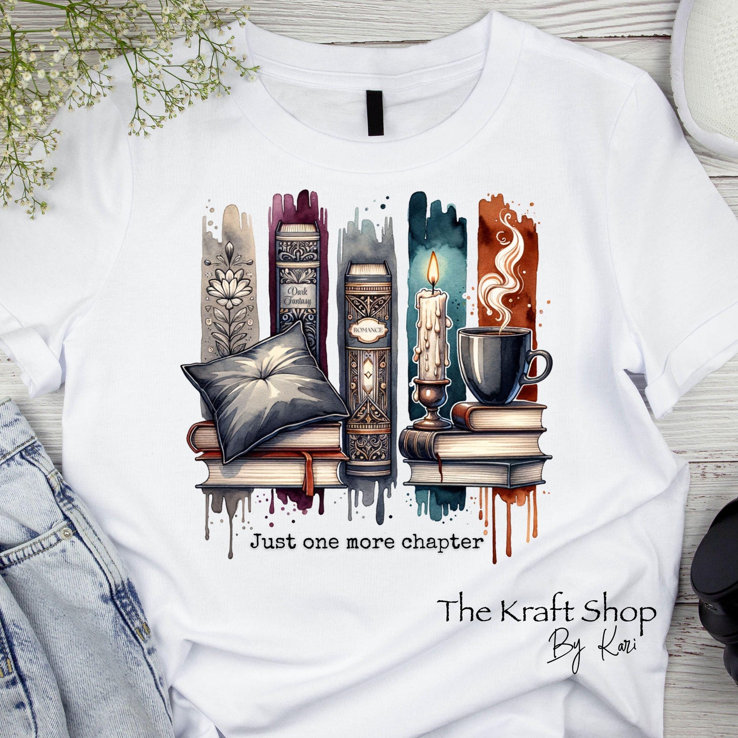 DTF ready to press transfer Just one more chapter brush stroke book lover shirt transfer, DTF Print #11581