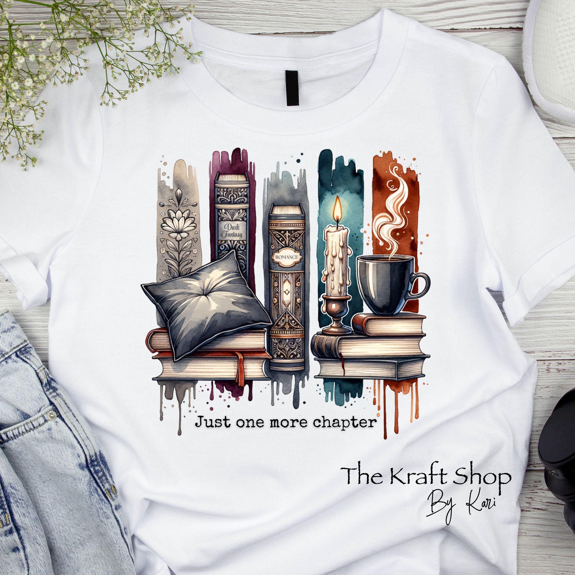 DTF ready to press transfer Just one more chapter brush stroke book lover shirt transfer, DTF Print #11581