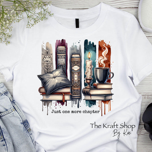 DTF ready to press transfer Just one more chapter brush stroke book lover shirt transfer, DTF Print #11581