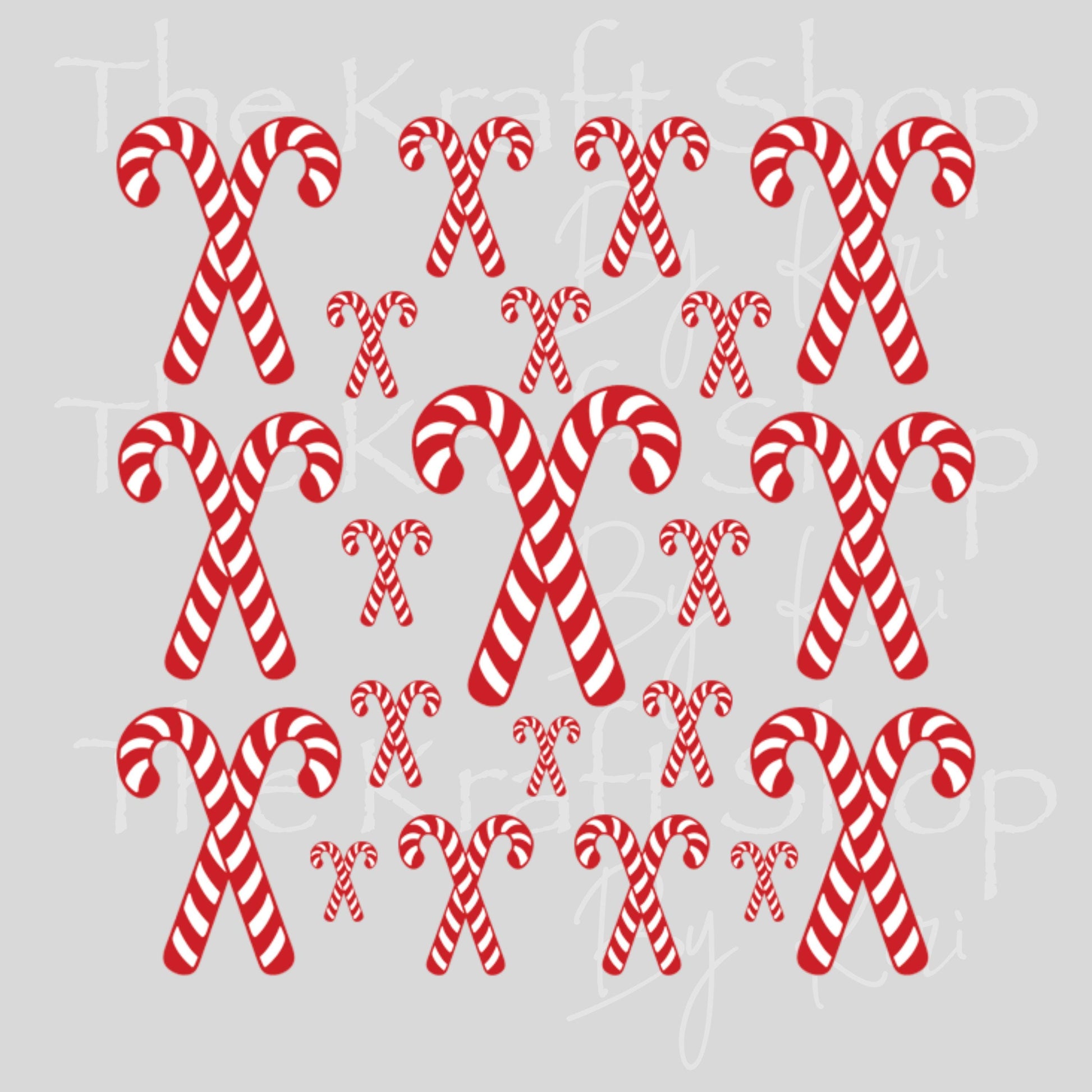 UV DTF Sticker print Candy Cane Duo Christmas mixed media Element sheet 8x8 decal #7502