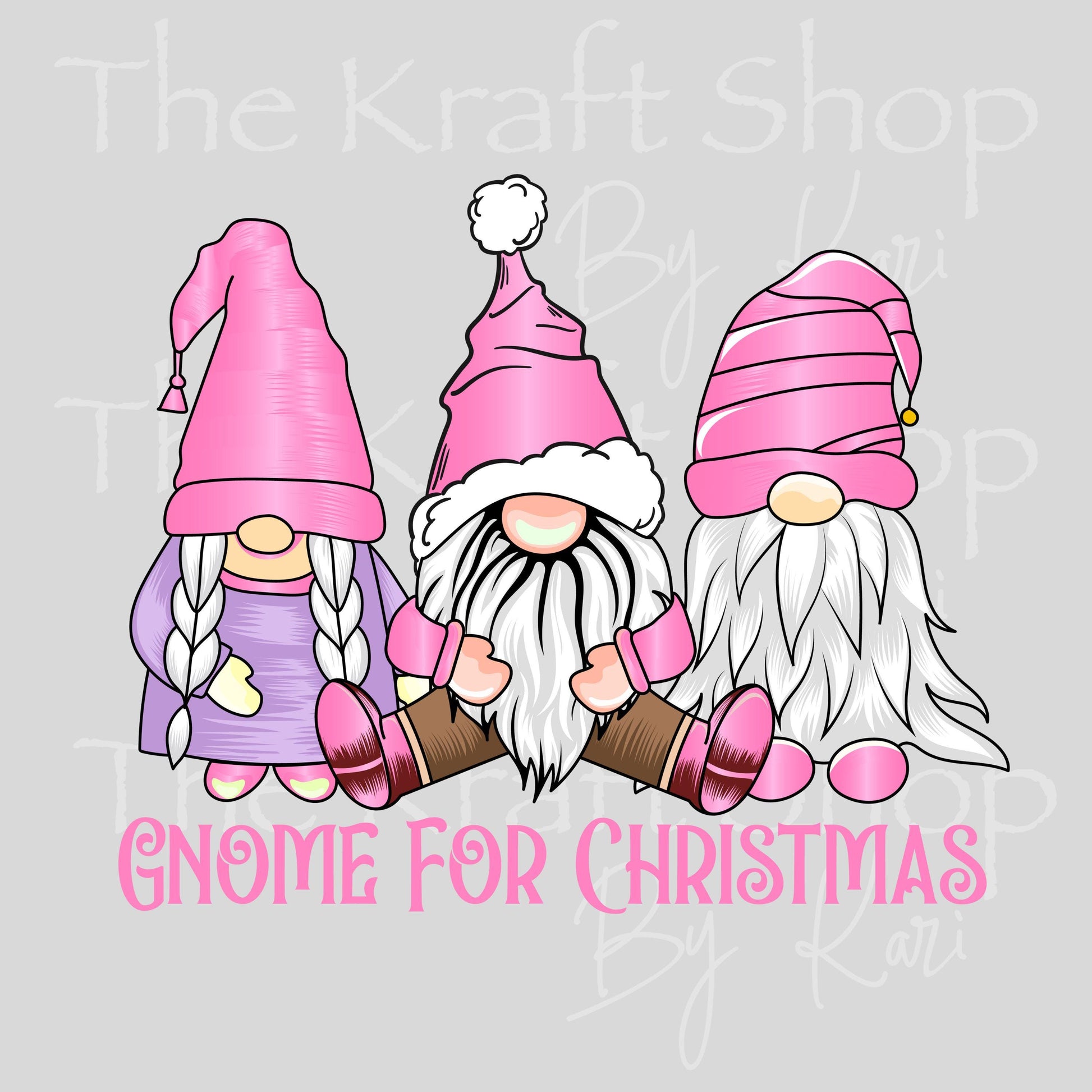 UV DTF Sticker prints. Gnome for Christmas decal, permanent sticker. #7522