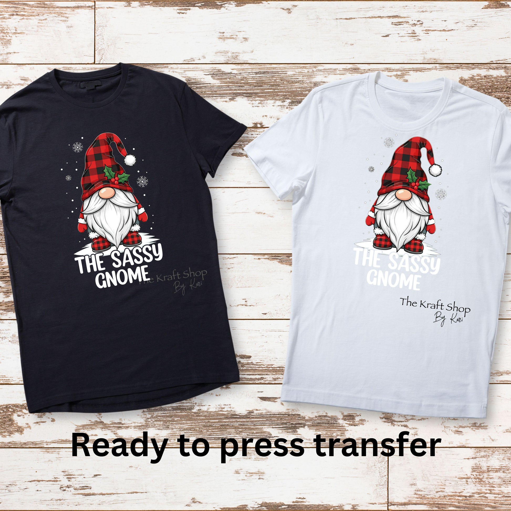 DTF ready to press transfer. The Sassy Gnome image . Direct to film heat press transfer #11590