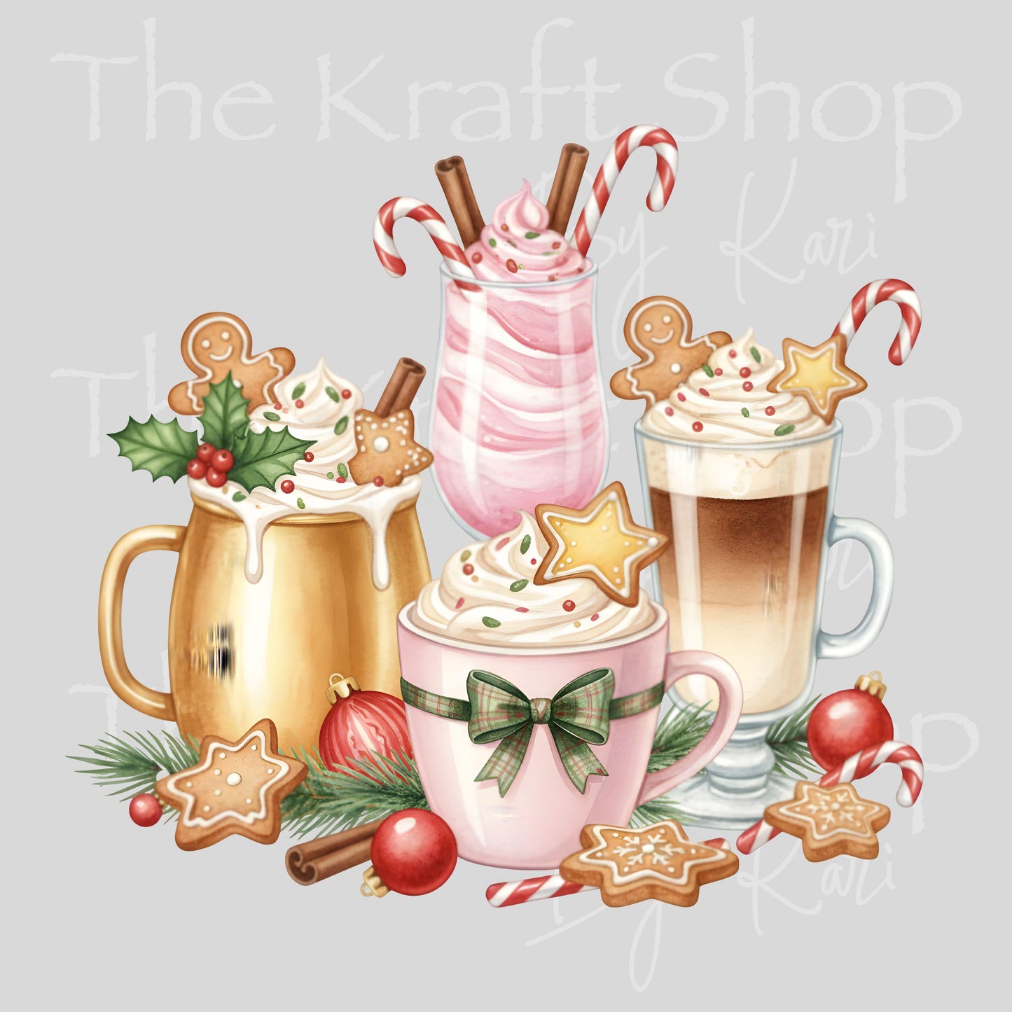 UV DTF Sticker print Christmas cookies candies drinks decal, tumbler decal, permanent sticker. #7538