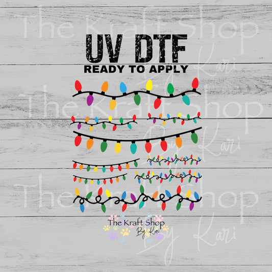 UV DTF Sticker print Christmas light elements mixed media bundle of decals Element sheet 10x10 decal #7574