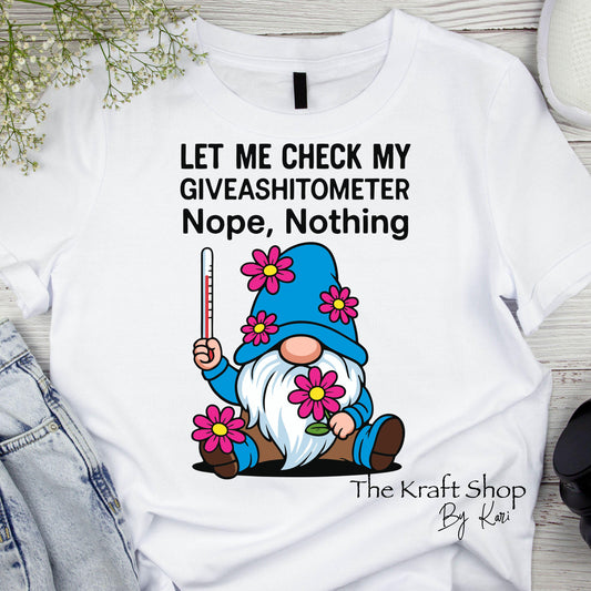 DTF ready to press transfer. Let me check my giveashitometer gnome image . Direct to film heat press transfer #11594