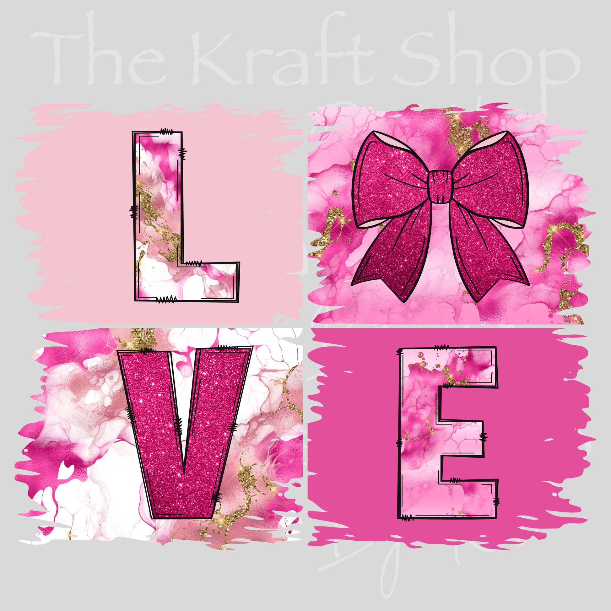 UV DTF Sticker print Valentines Love Bow Brush Stroke Valentine's Day decal #7584