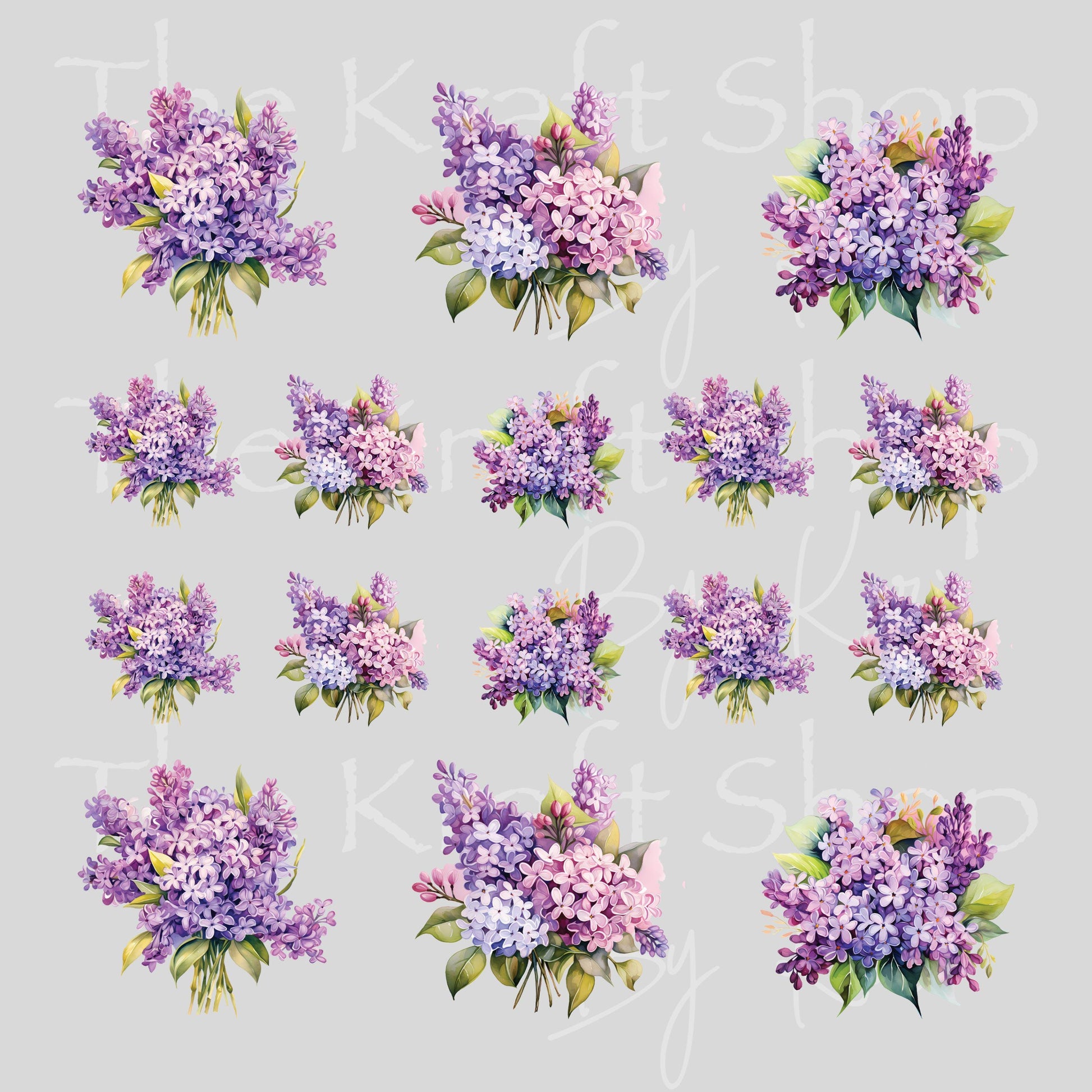 UV DTF Sticker print Lilac Element sheet Mixed Media decal #10368