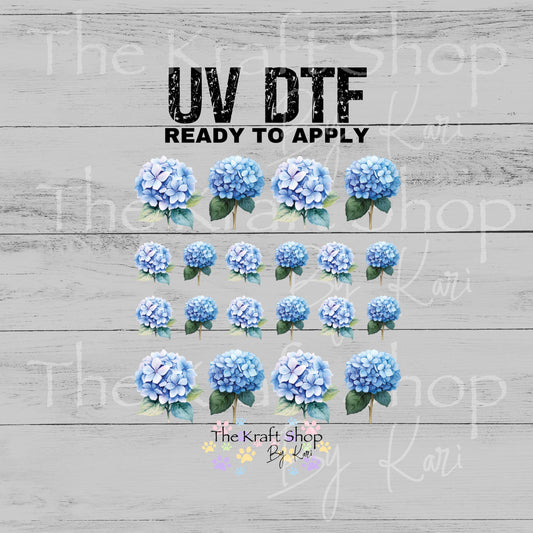 UV DTF Sticker print Hydrangea Element sheet Mixed Media decal #10371