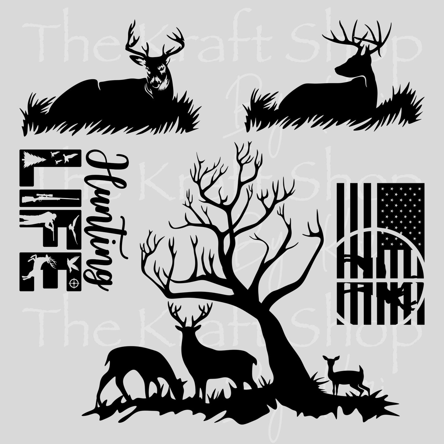 UV DTF Sticker print Hunting Life mixed media bundle of decals Element sheet 10x10 decal #10374