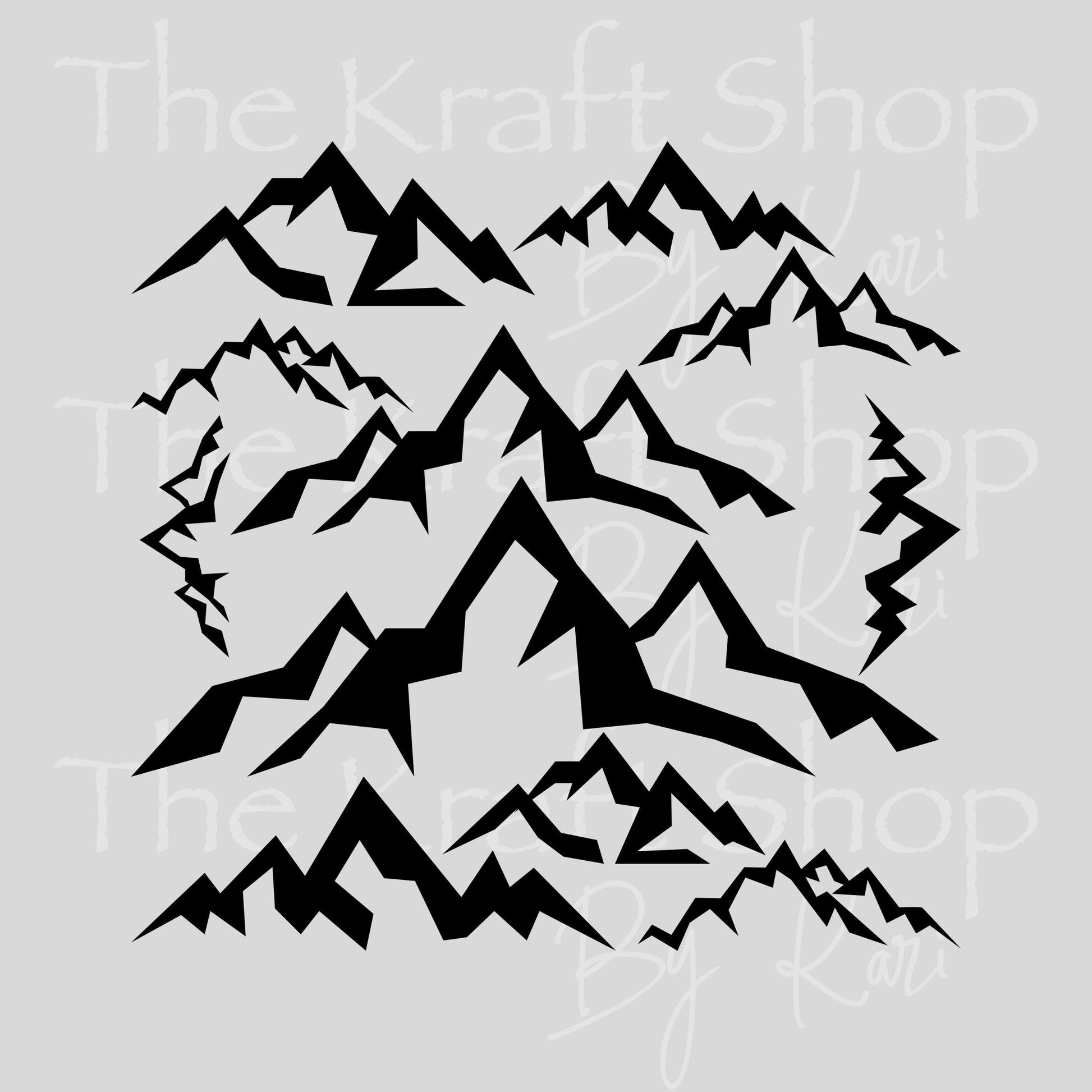 UV DTF Sticker print Mountain scene mixed media bundle of decals Element sheet 10x10 decal #10375