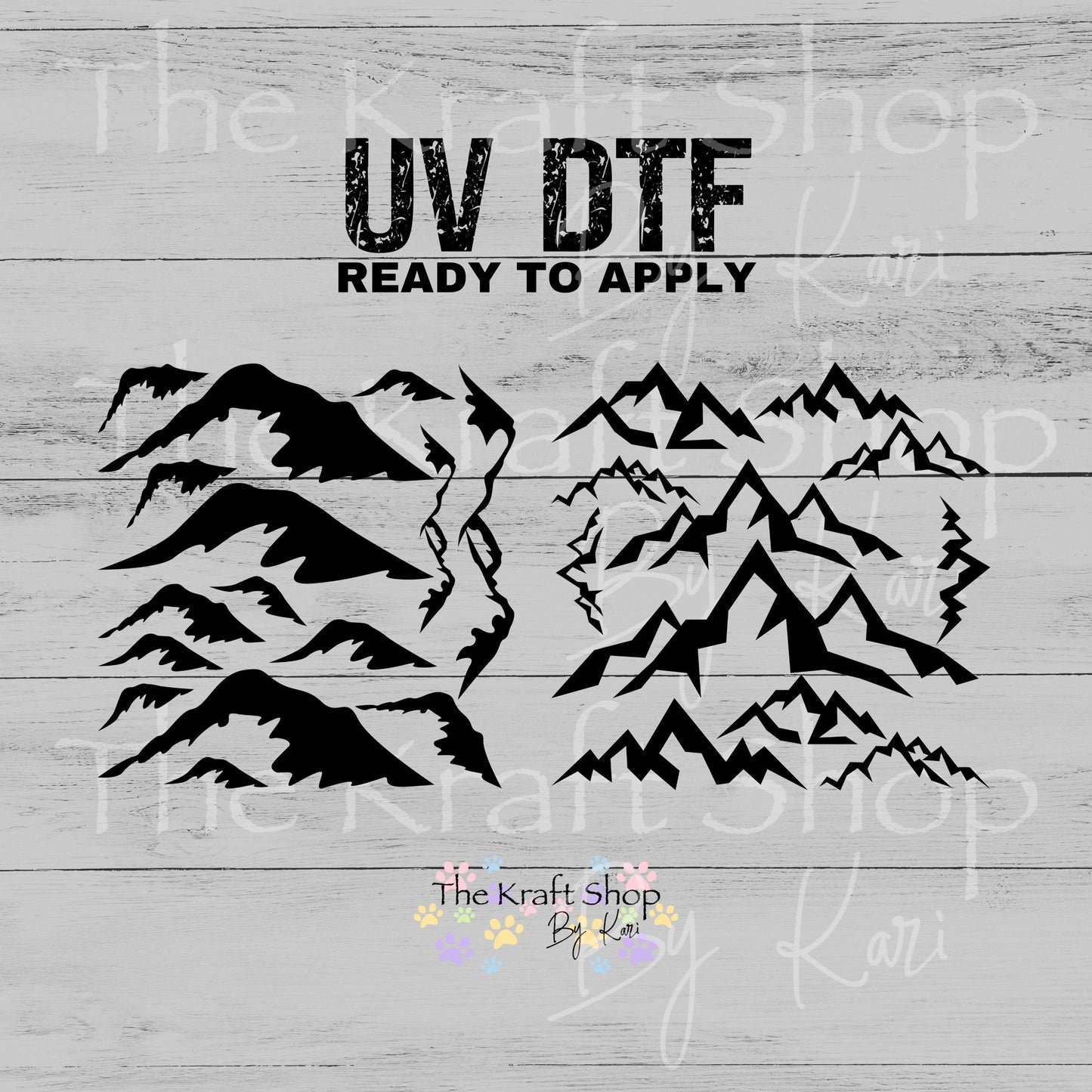 UV DTF Sticker print Mountain scene mixed media bundle of decals Element sheet 10x10 decal #10375