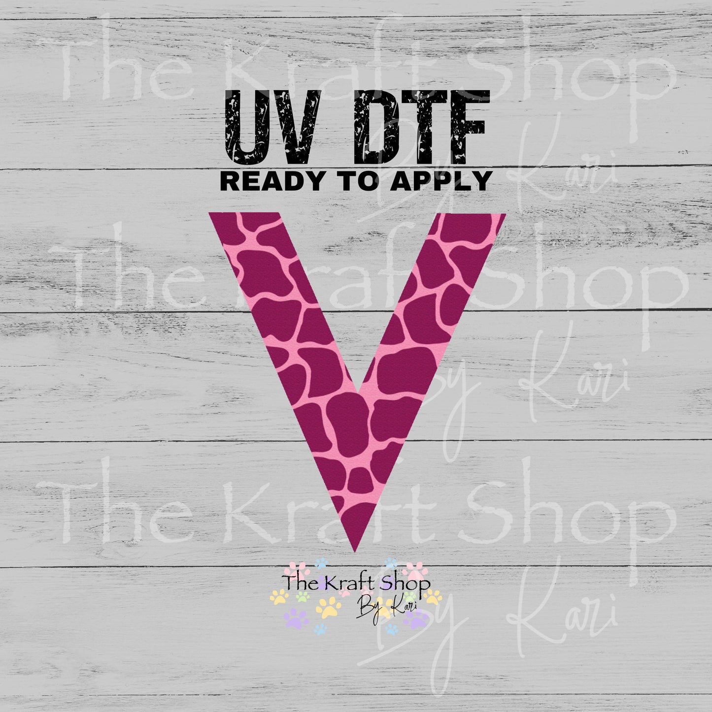 UV DTF Sticker print. Pink Cow Spot vsplit helper tumbler decal. #10377