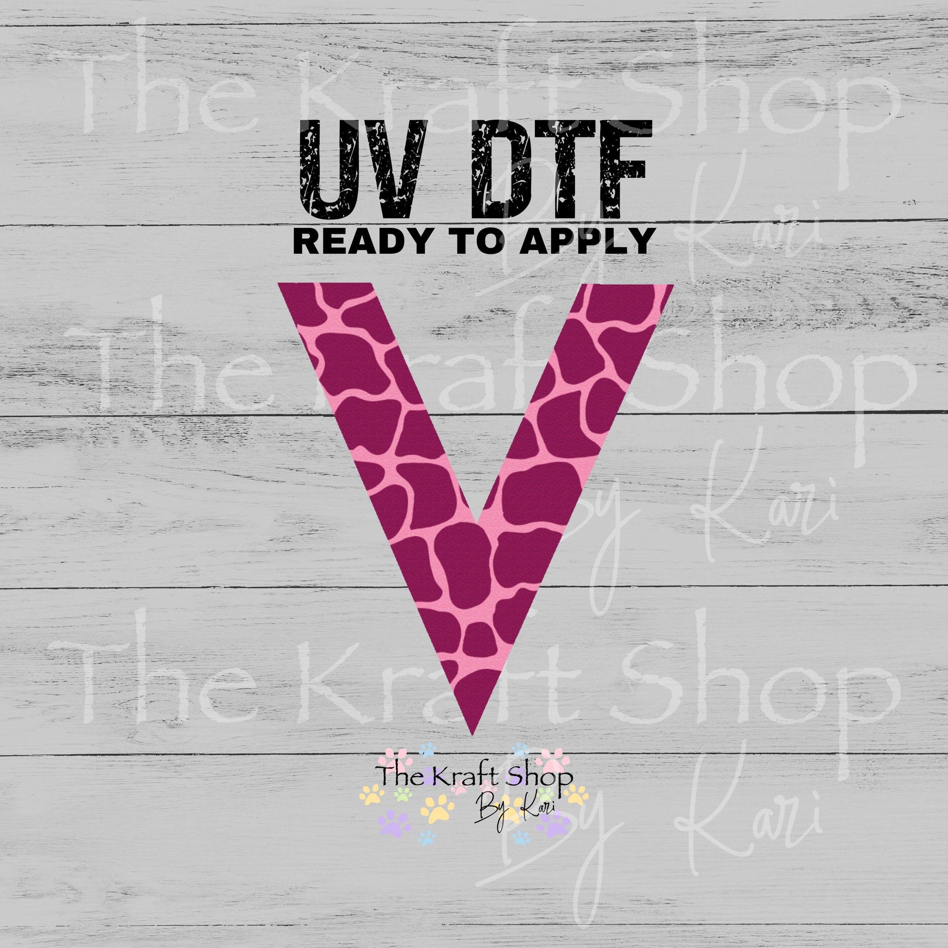 UV DTF Sticker print. Pink Cow Spot vsplit helper tumbler decal. #10377