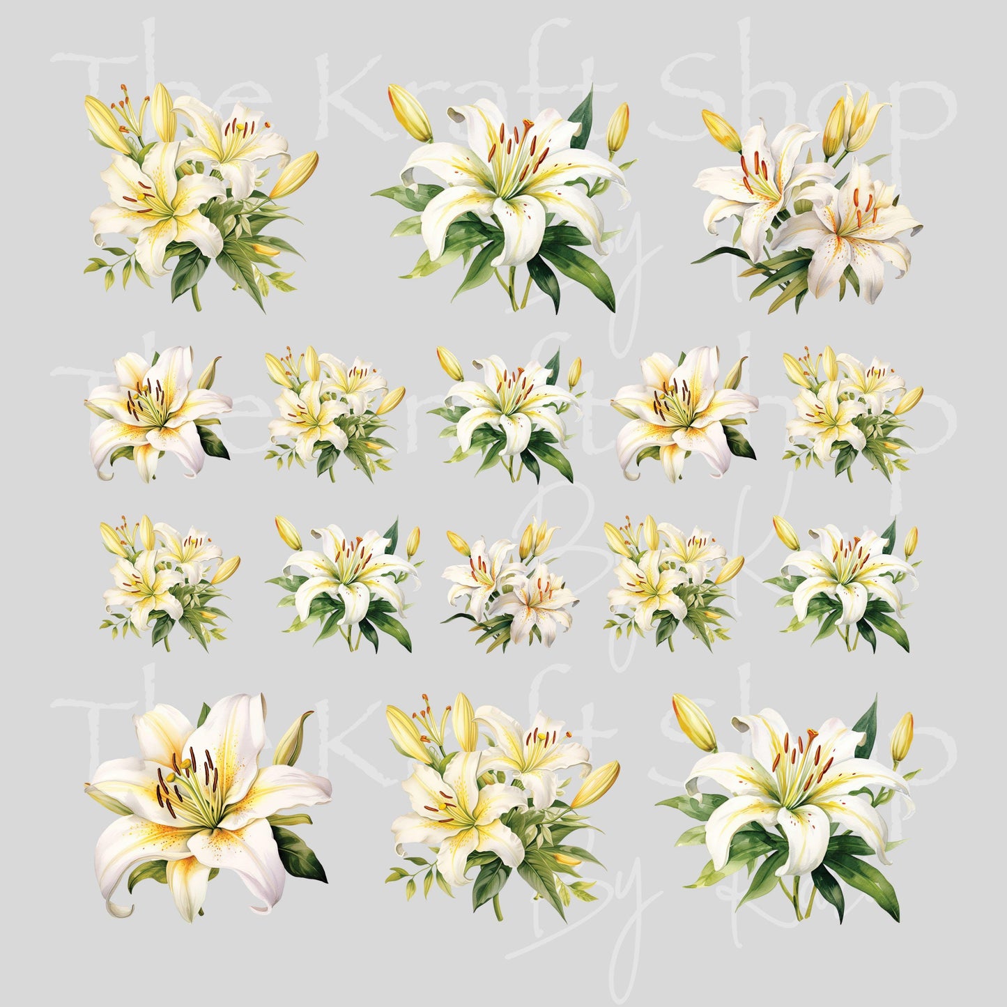 UV DTF Sticker print Yellow Lily Element sheet Mixed Media decal #10358