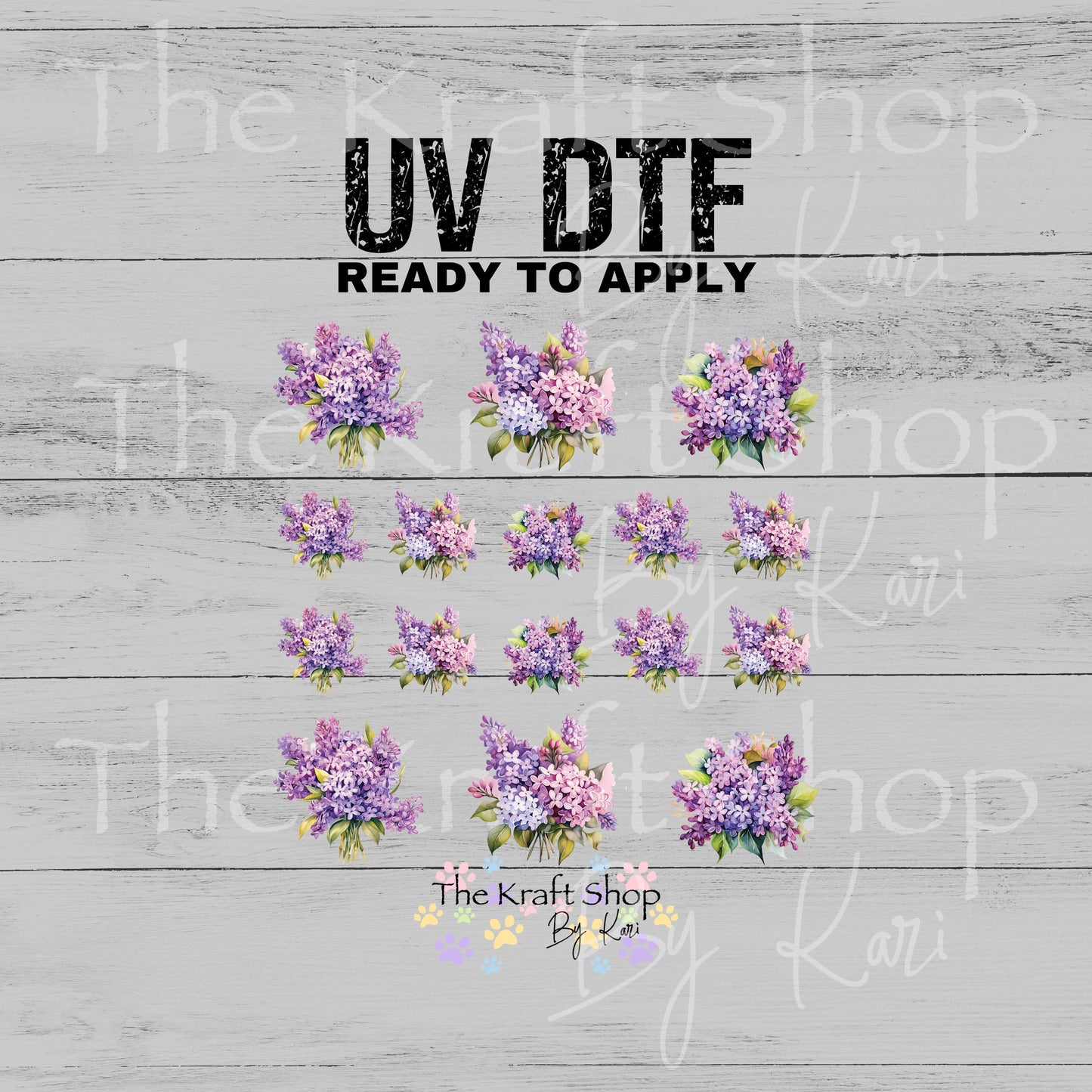 UV DTF Sticker print Lilac Element sheet Mixed Media decal #10368