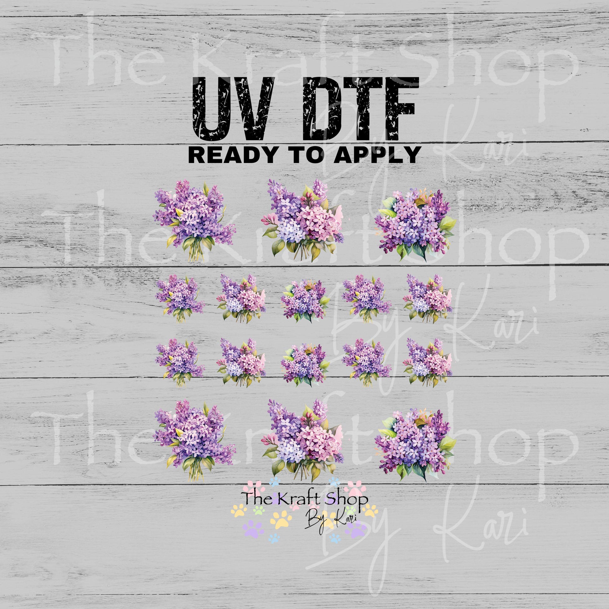 UV DTF Sticker print Lilac Element sheet Mixed Media decal #10368