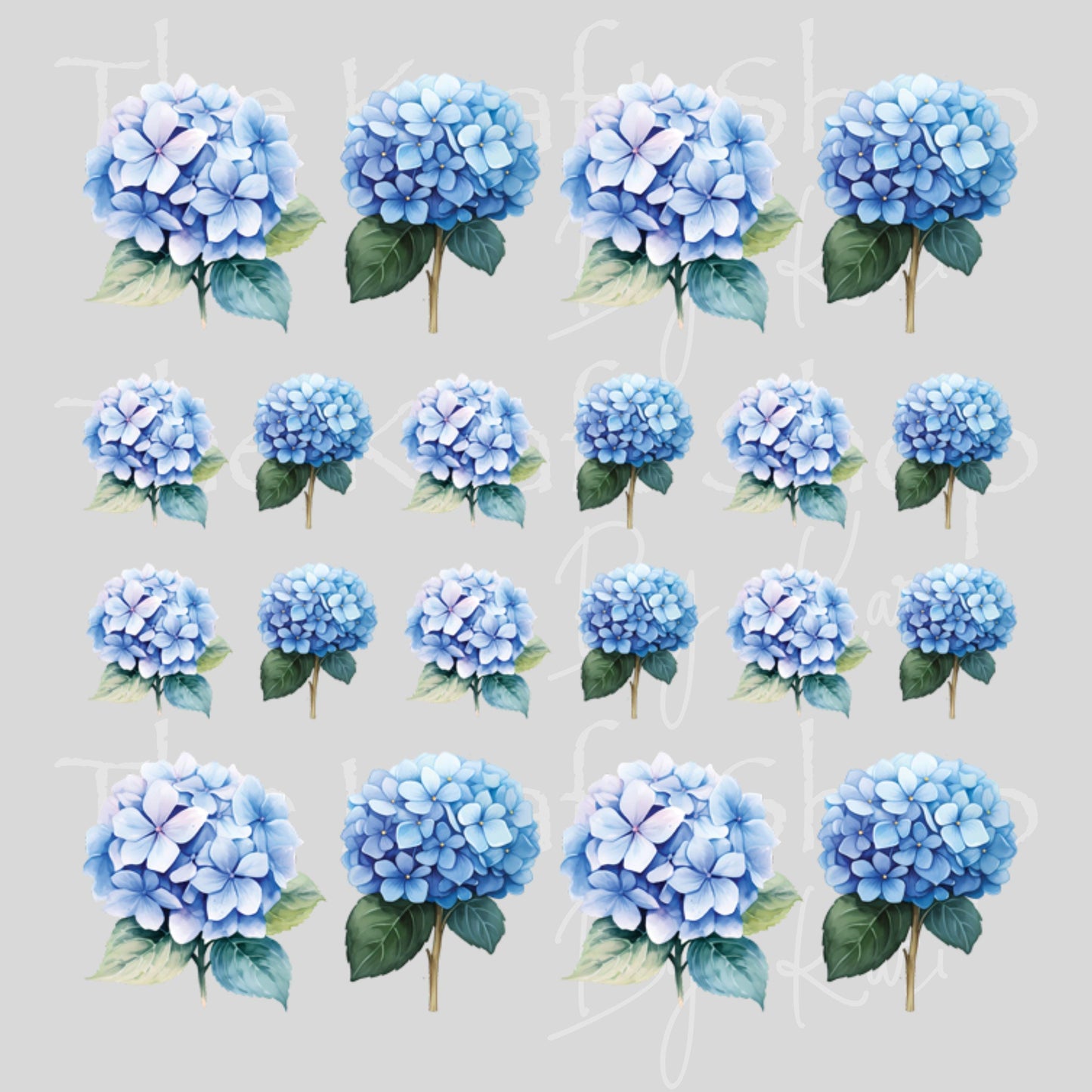 UV DTF Sticker print Hydrangea Element sheet Mixed Media decal #10371