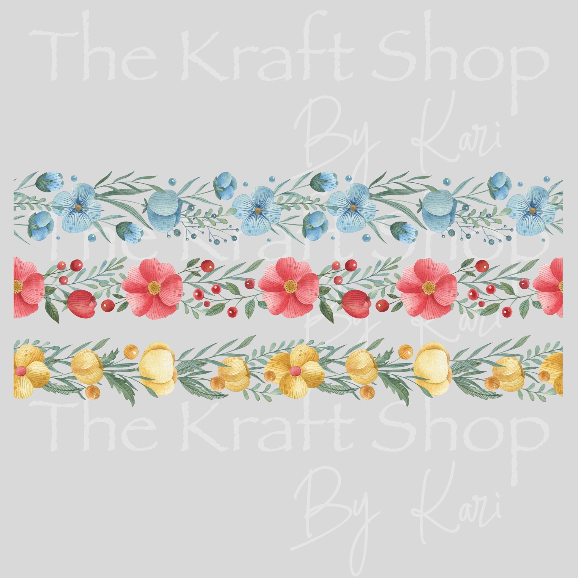 UV DTF Sticker print. Flower borders 3 pk Flower border bundle tumbler helper tumbler decal. Permanent sticker #10381