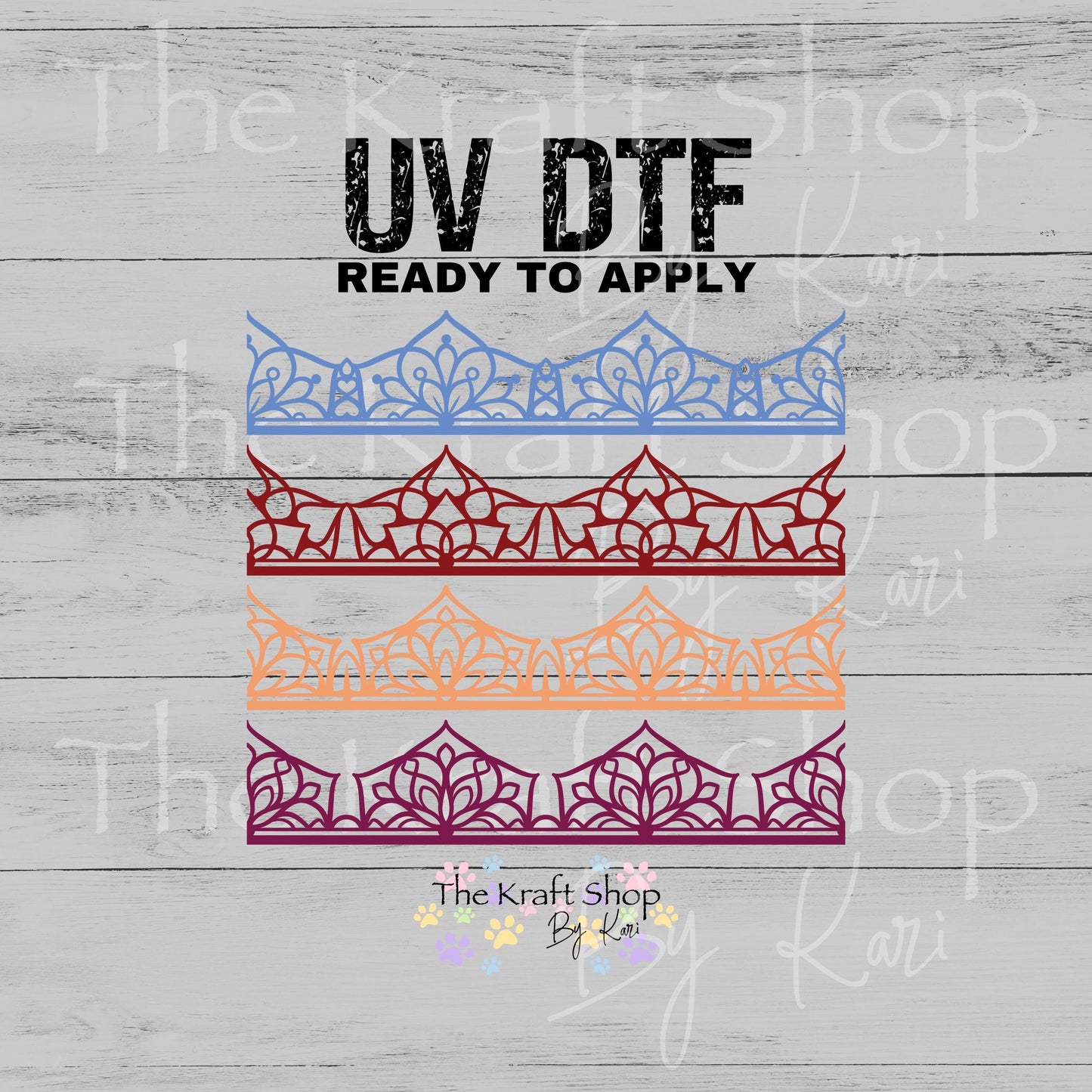 UV DTF Sticker print Abstract Lace borders mixed media bundle Element sheet #10385