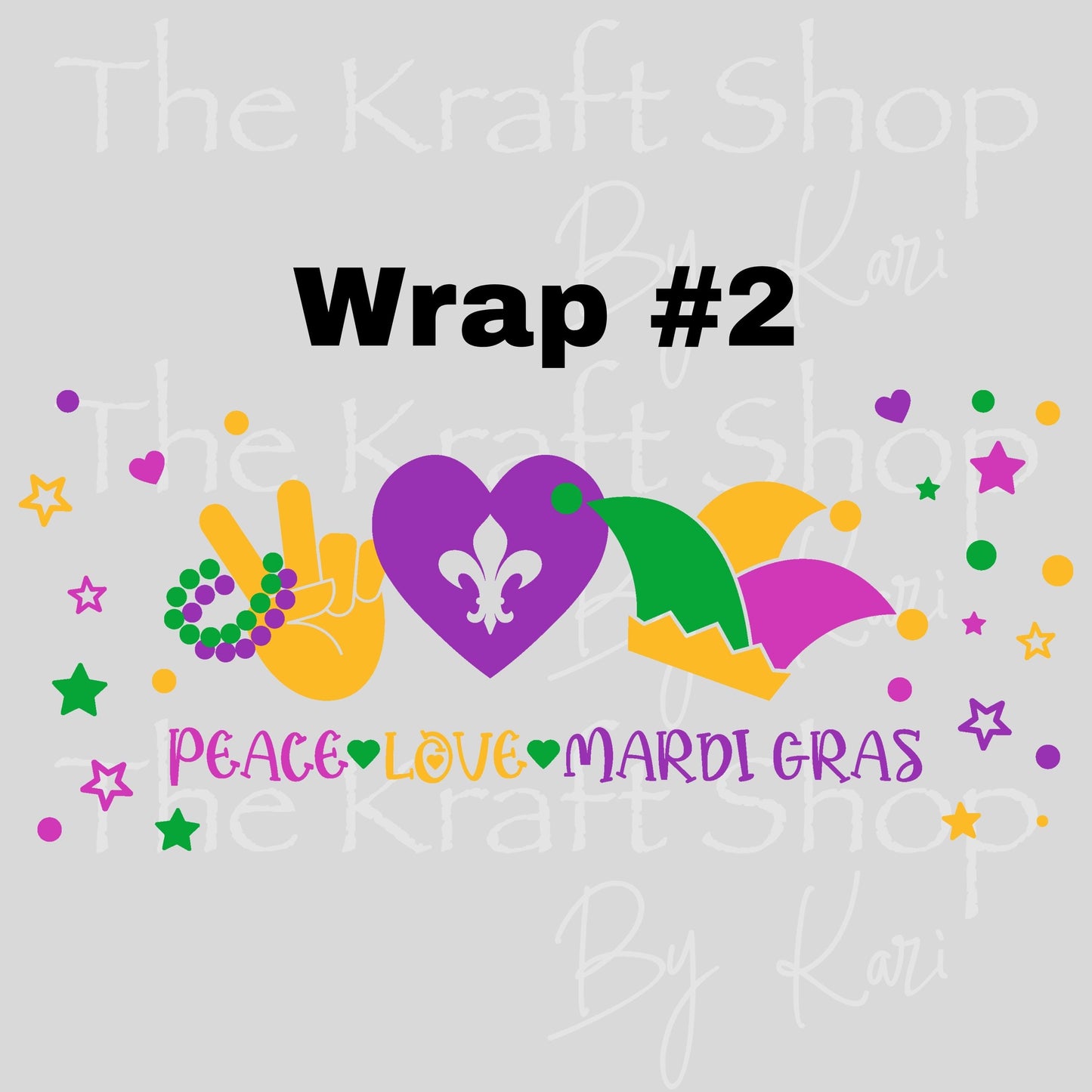 UV DTF Sticker print. Mardi Gras Glass Can wrap decal, glass can tumbler decal. UV wrap for glass can tumbler. #7638