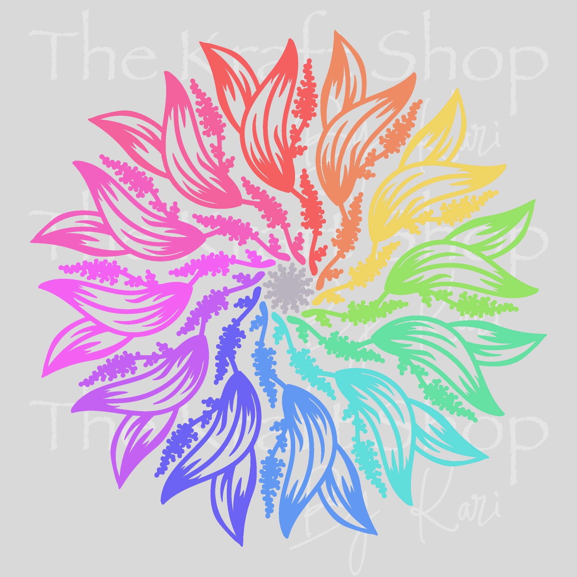UV DTF Sticker print Multicolored flower mandala circle decal, tumbler decal, permanent sticker. #10389