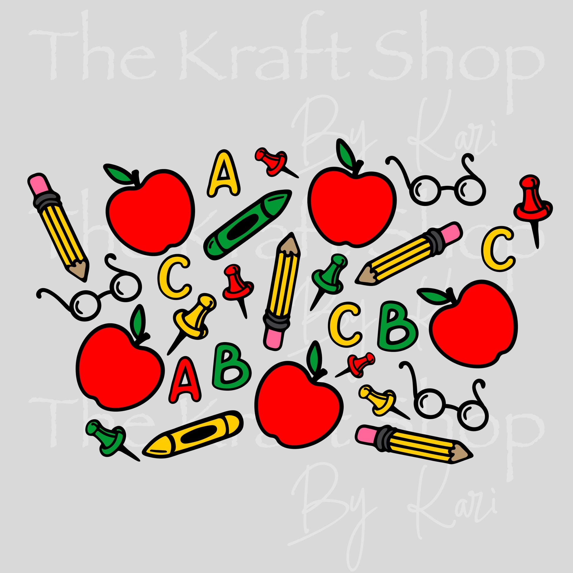 UV DTF Sticker print. Teacher school element 24 oz tapered wrap or element sheet of decals for acrylic tumblers #5486