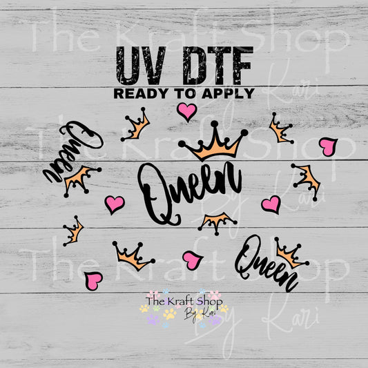 UV DTF Sticker print. Queen 24 oz tapered wrap or element sheet of decals for acrylic tumblers #5493