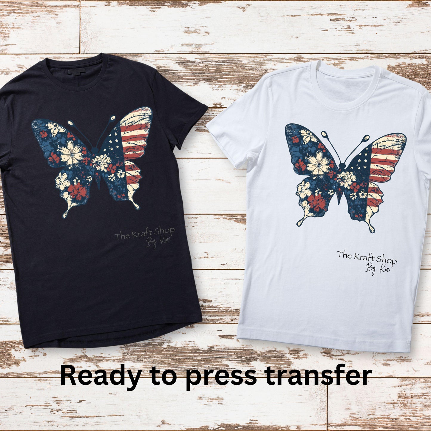 DTF ready to press transfer American Butterfly shirt transfer, DTF Print #11601