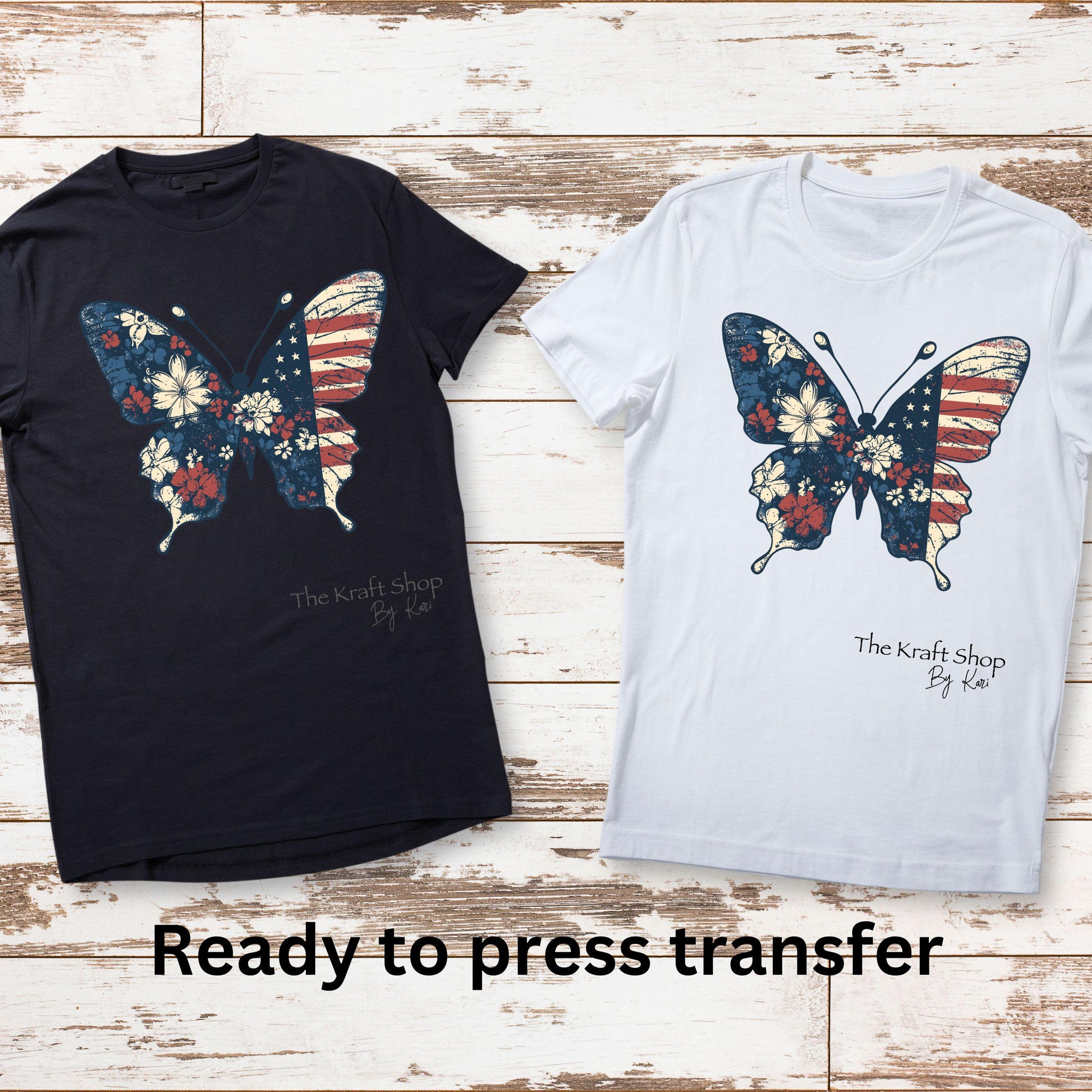 DTF ready to press transfer American Butterfly shirt transfer, DTF Print #11601