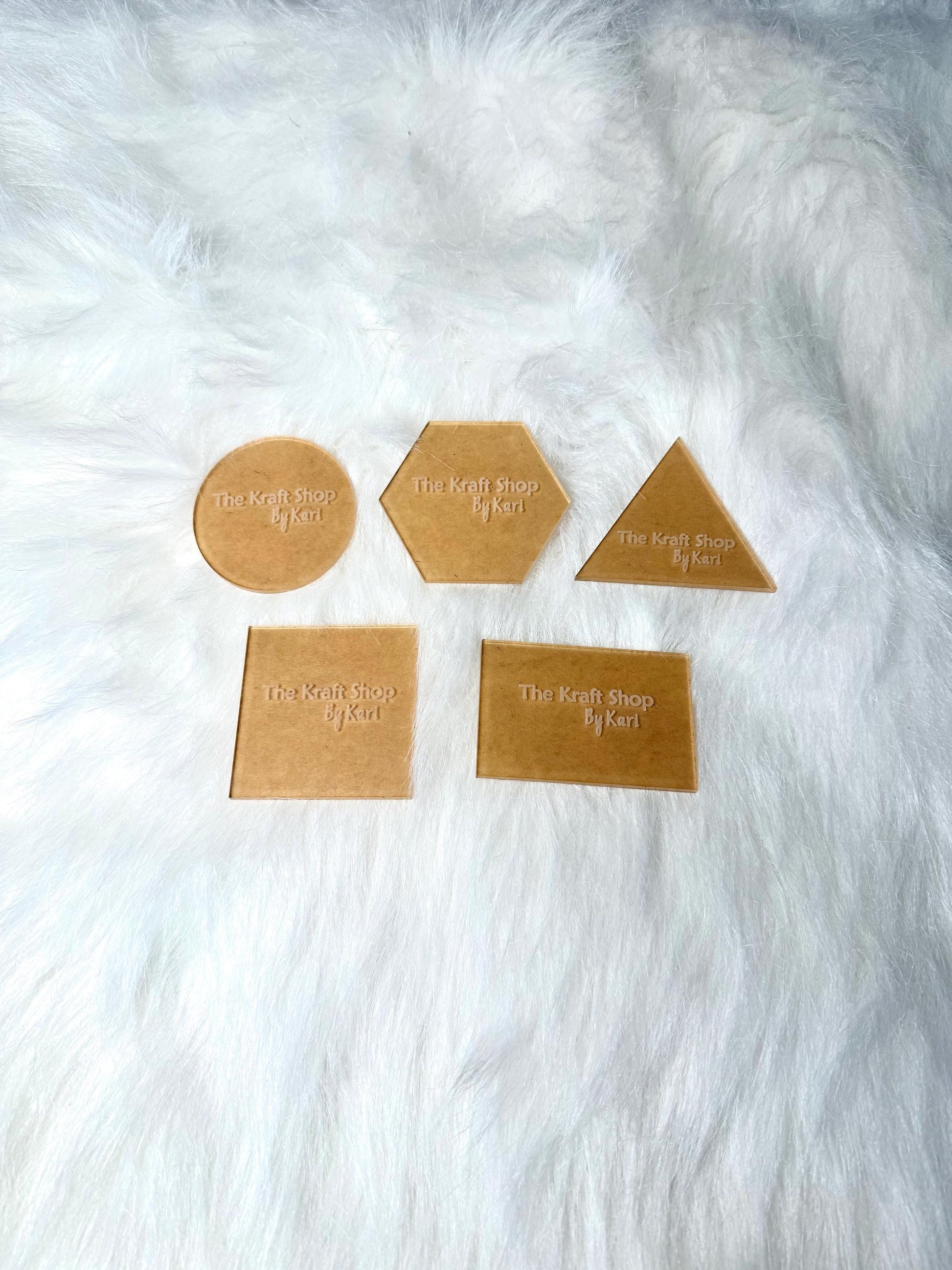 Patchwork helper Acrylic templates 5 pk used for vinyl, quilting or woodworking. Crafter supply tool. DIY supply. Router templates.